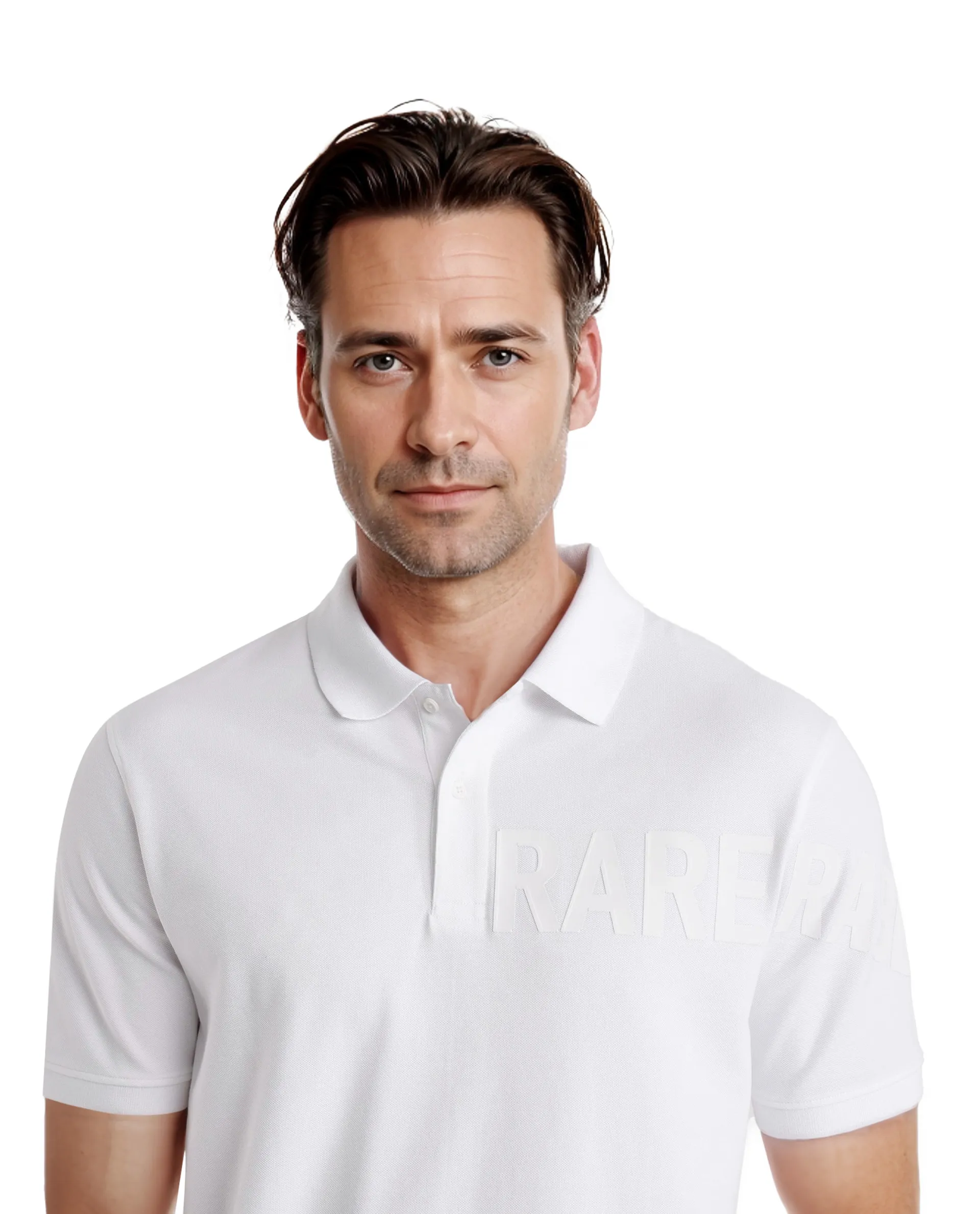 Rare Rabbit Men's Taro White Cotton Plain Regular Fit Half Sleeve Polo - Image 8