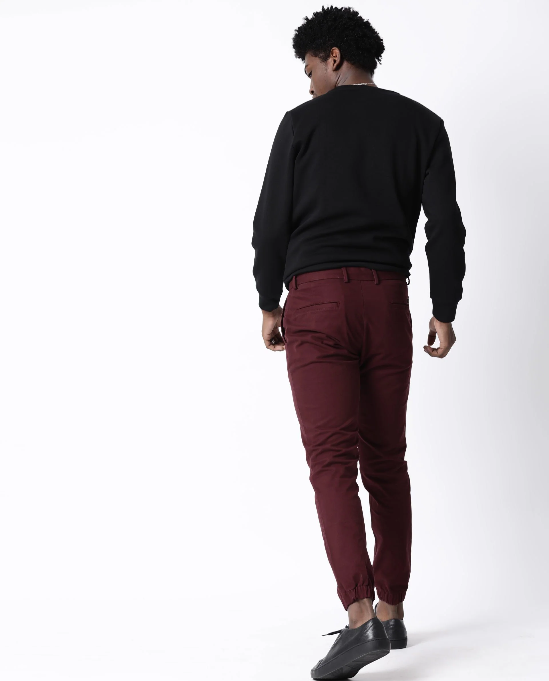 Rare Rabbit Men's Tayla Black Cotton Plain Slim Fit Full Sleeve Crew Neck Sweatshirt - Image 3