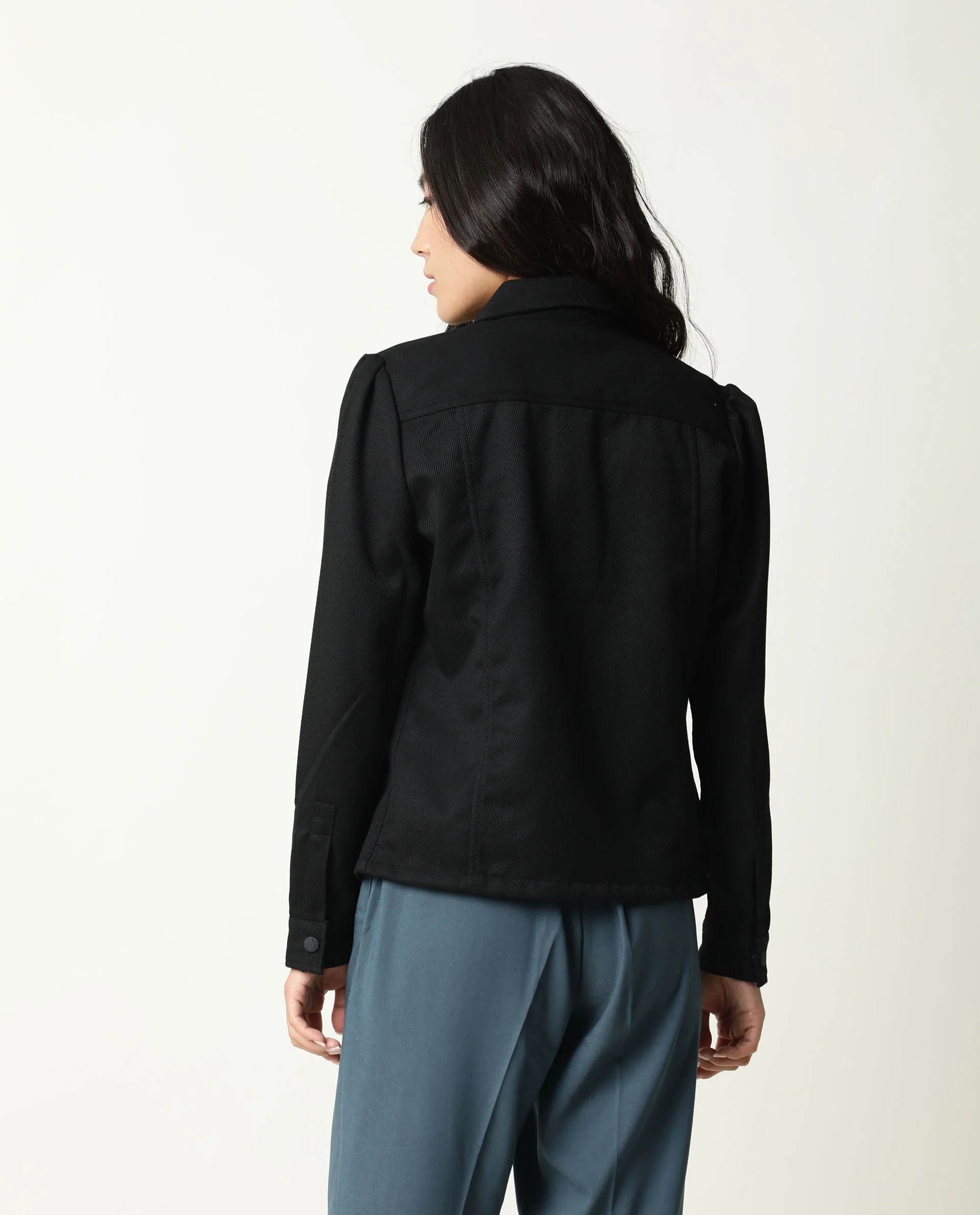 Rareism Women Taz Black Jacket Full Sleeves Solid - Image 10