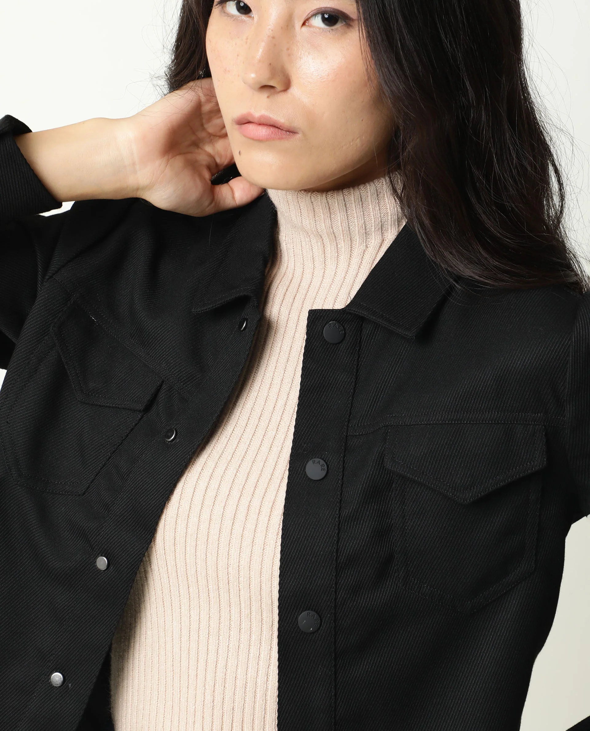 Rareism Women Taz Black Jacket Full Sleeves Solid - Image 9