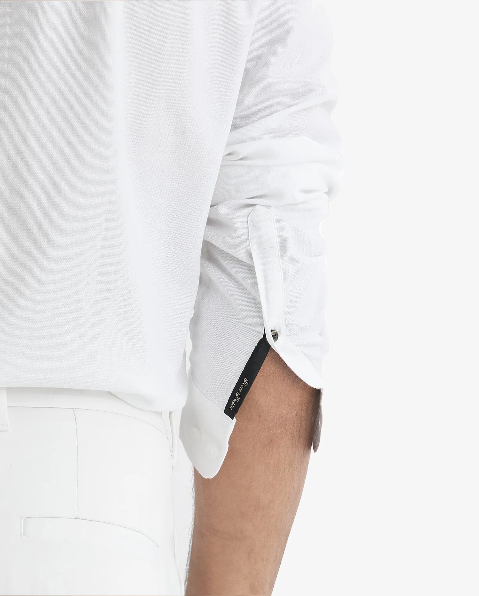 Rare Rabbit Men's Tehran White Cotton Plain Regular Fit Full Sleeve Mandarin Collar Shirt - Image 7
