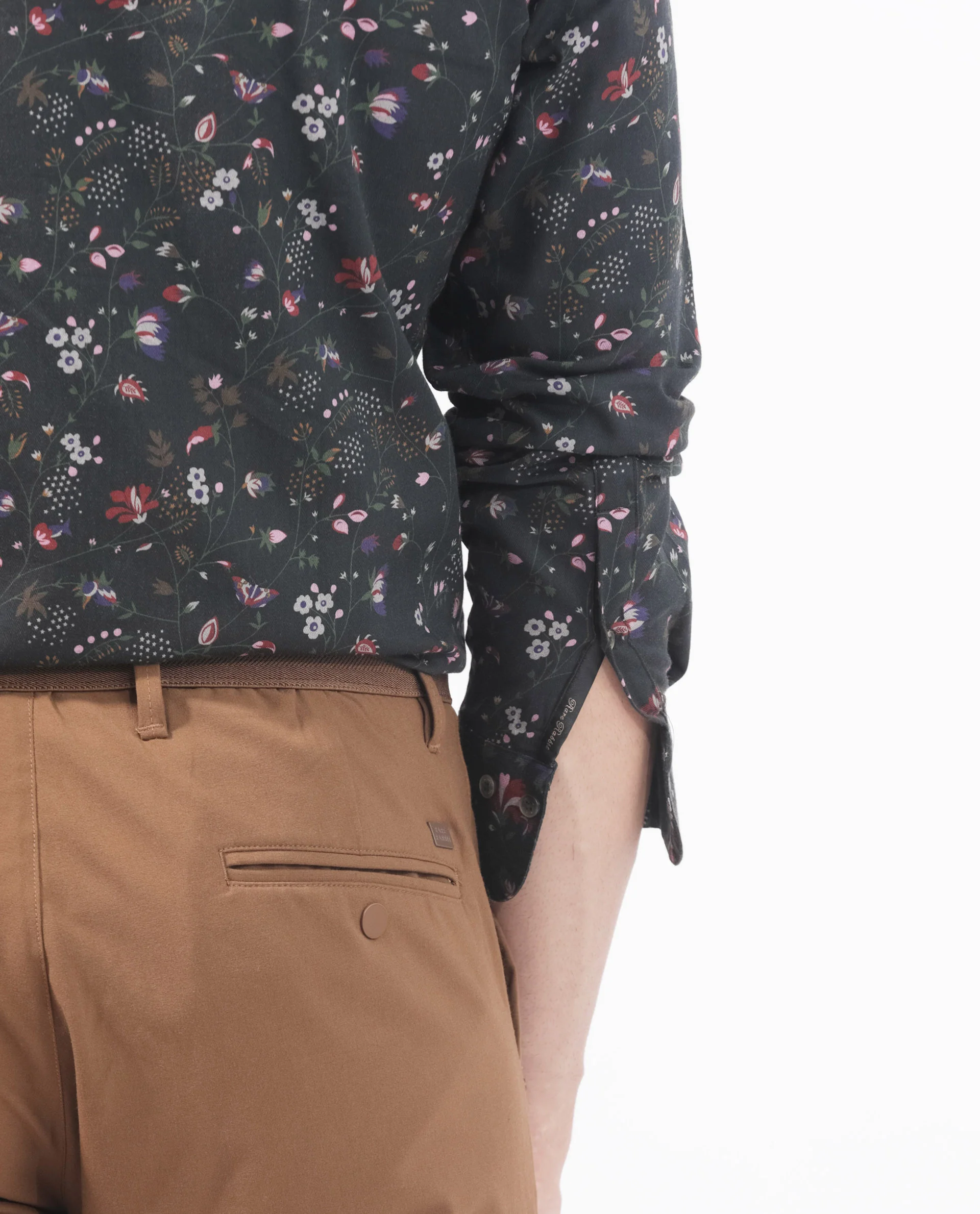 Rare Rabbit Men's Teleux Black Cotton Floral Print Tailored Fit Full Sleeve Collared Shirt - Image 5