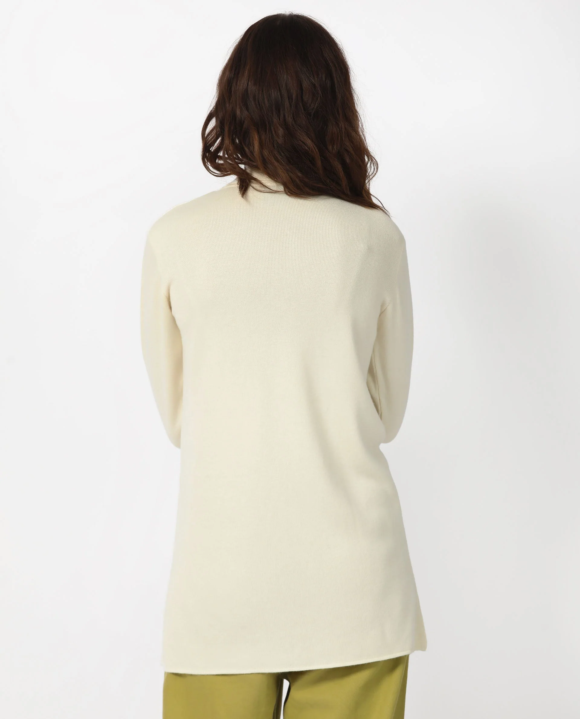 Rareism Women's Telkon Off White Viscose Spread Collar Plain Regular Fit Sweater - Image 10