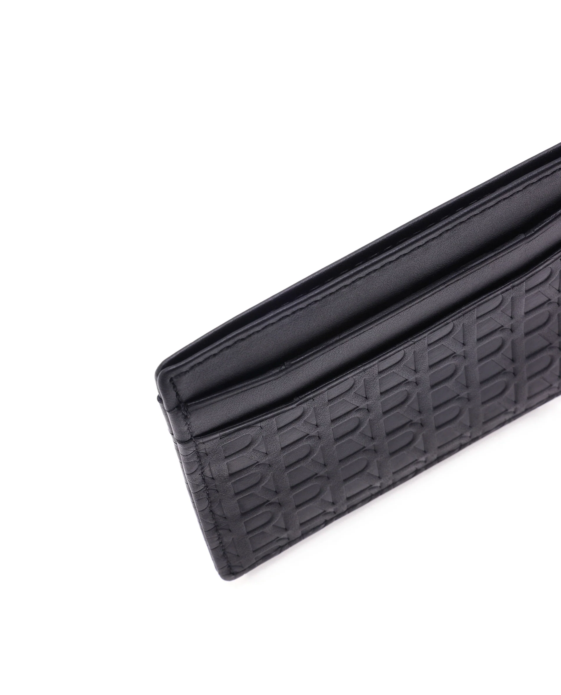 Rare Rabbit Mens Tella Black Slim Rfid Monogram Embossed Credit Card Holder - Image 2