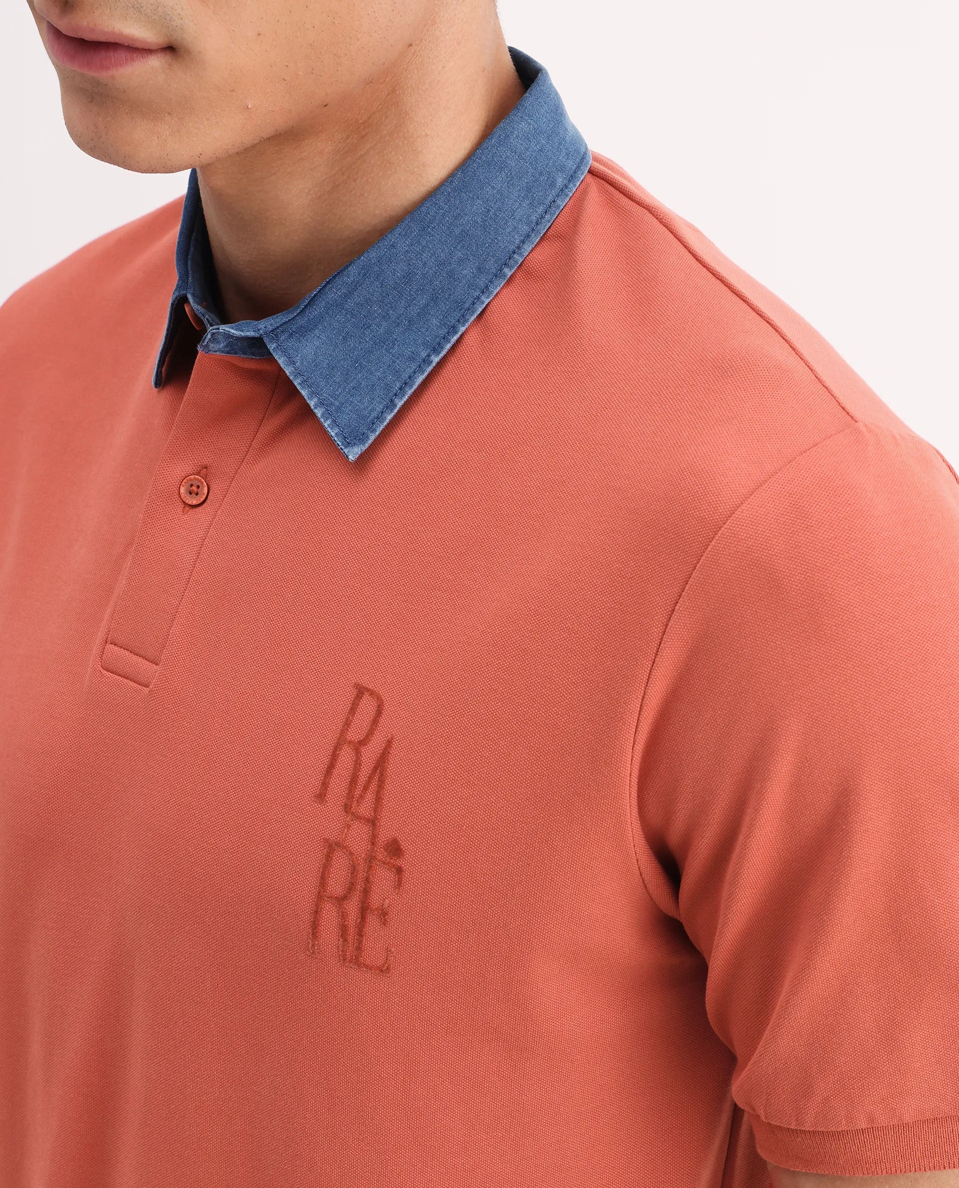 Rare Rabbit Men's Plain Regular Fit Half Sleeve Polo - Image 3