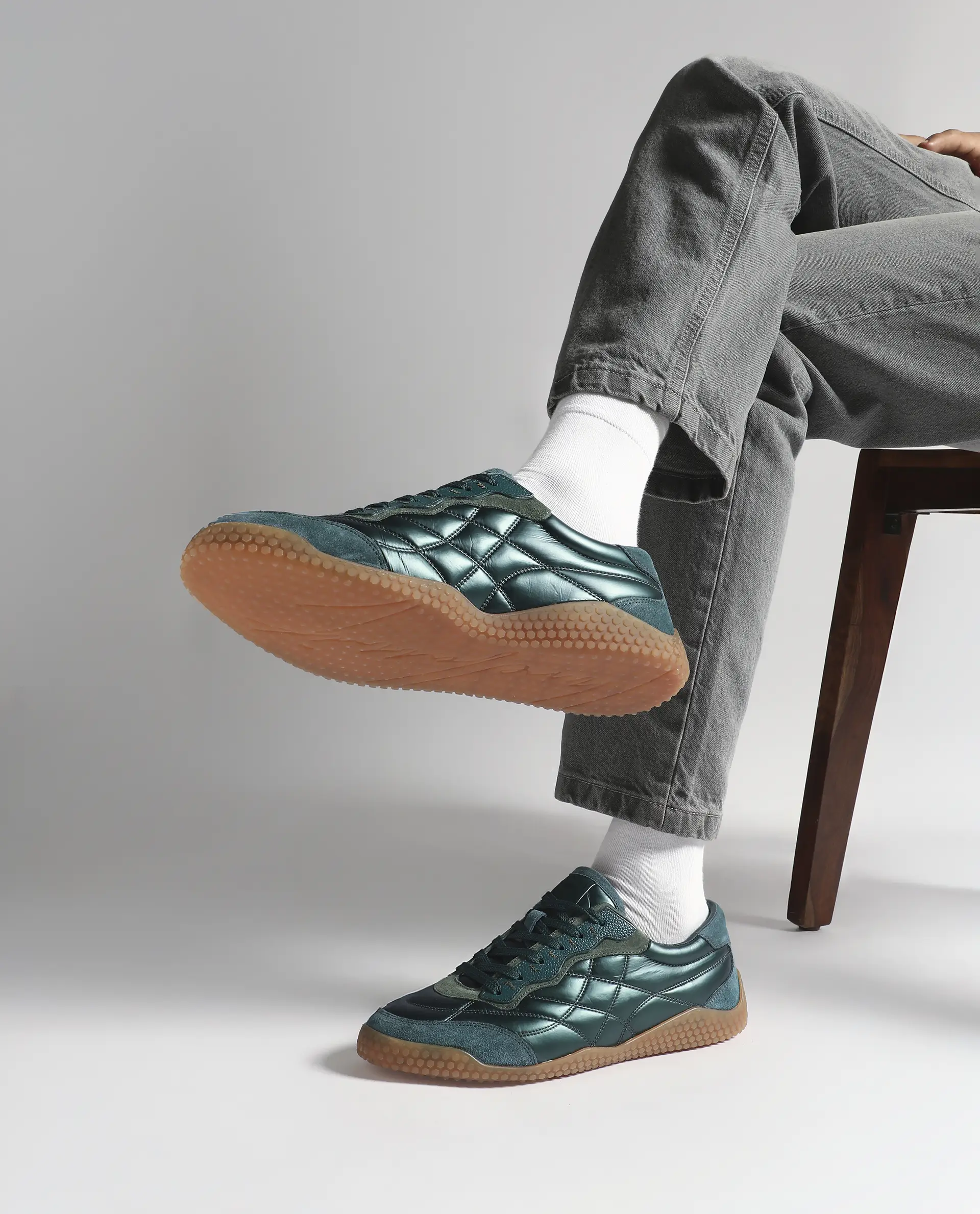 Rare Rabbit Men's Temo Green Parachute Lace-Up Closure Sneaker - Image 2