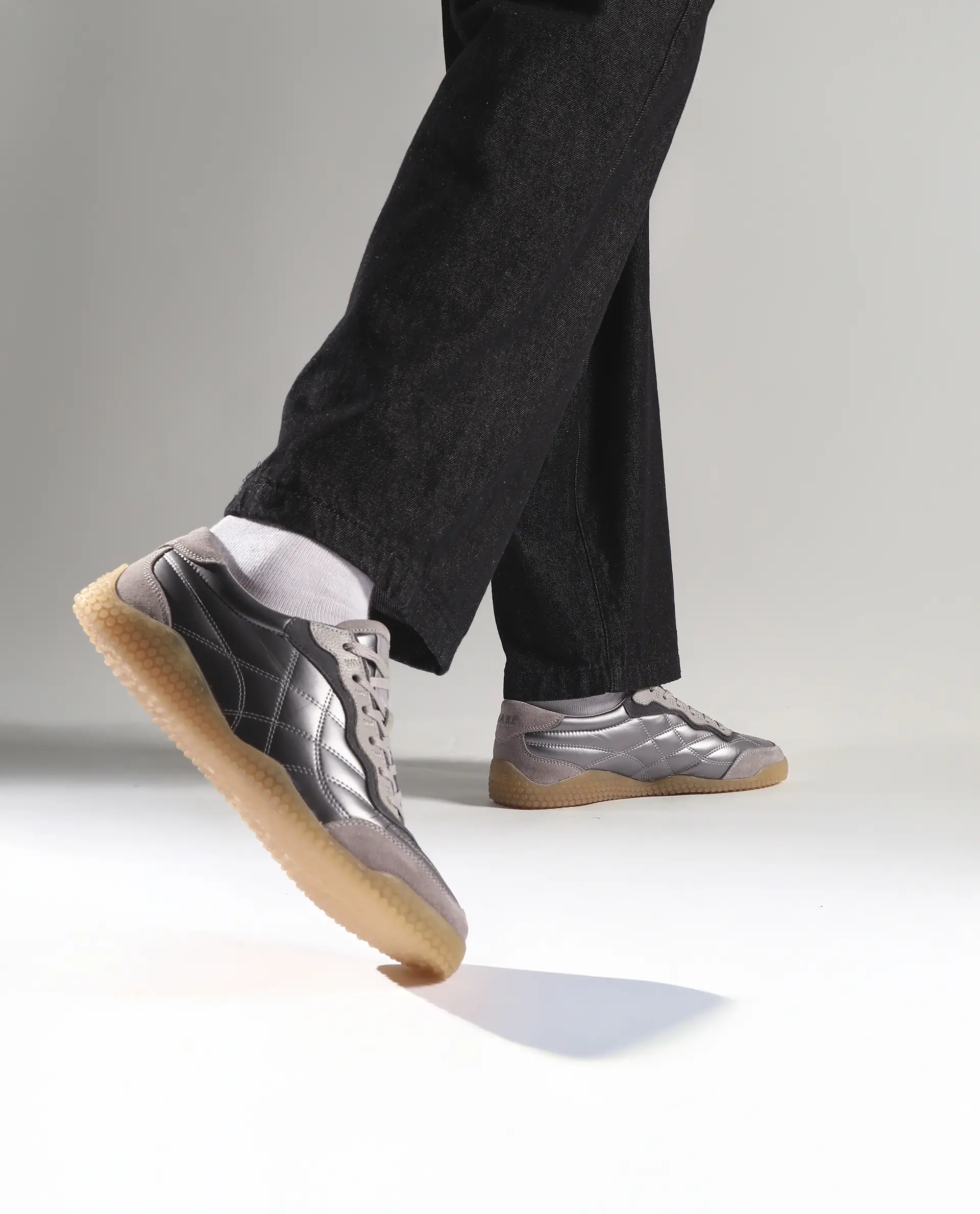 Rare Rabbit Men's Temo Silver Parachute Lace-Up Closure Sneaker - Image 2