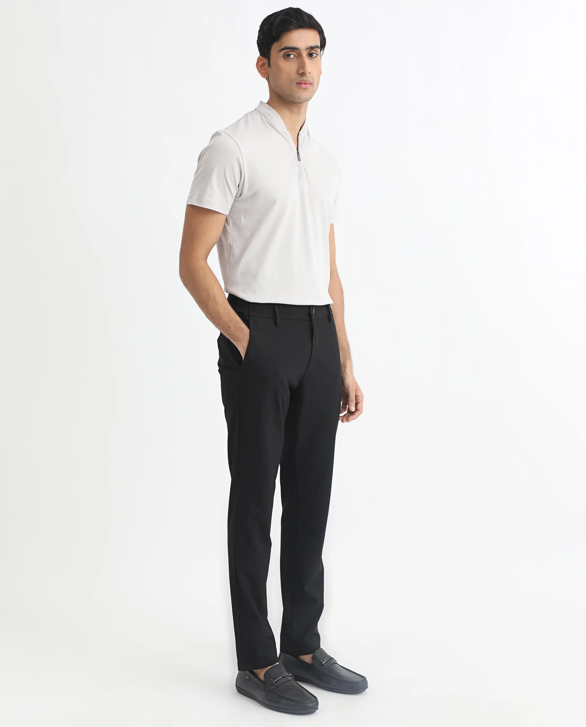 Rare Rabbit Men's Temper Grey Cotton Plain Regular Fit Half Sleeve Polo - Image 6