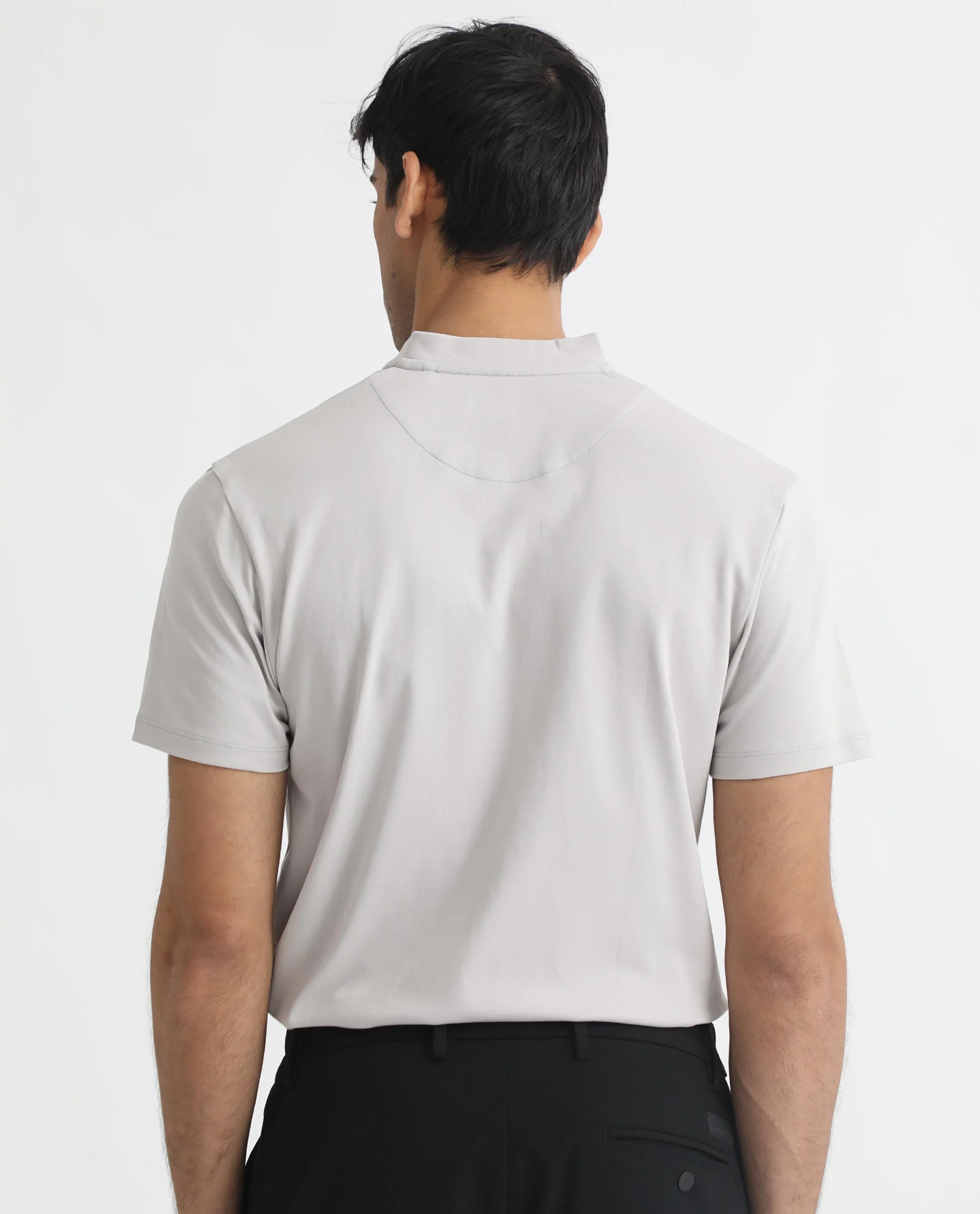 Rare Rabbit Men's Temper Grey Cotton Plain Regular Fit Half Sleeve Polo - Image 9