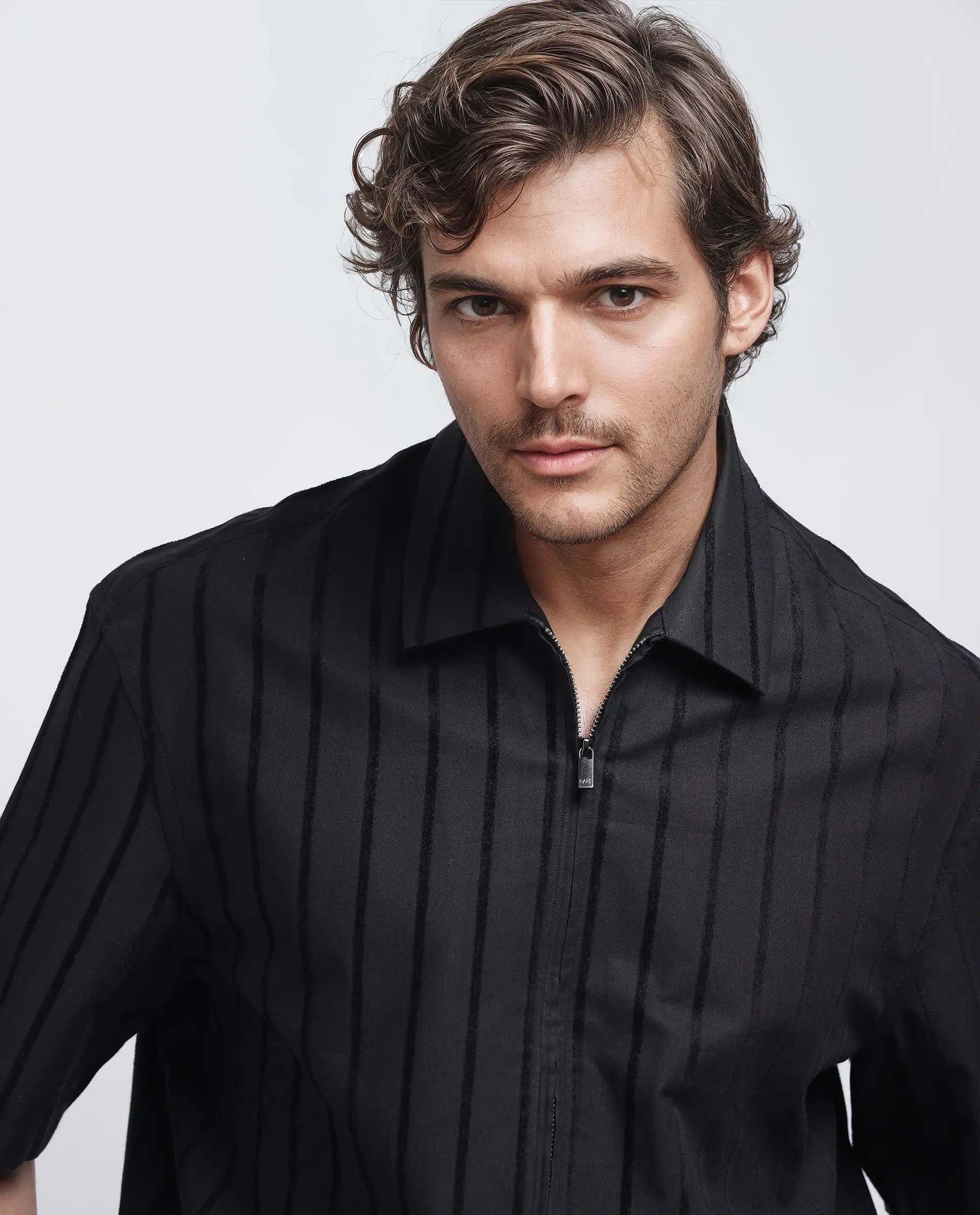 Rare Rabbit Men's Tenerz Black Cotton Striped Print Boxy Fit Half Sleeve Collared Shirt - Image 8