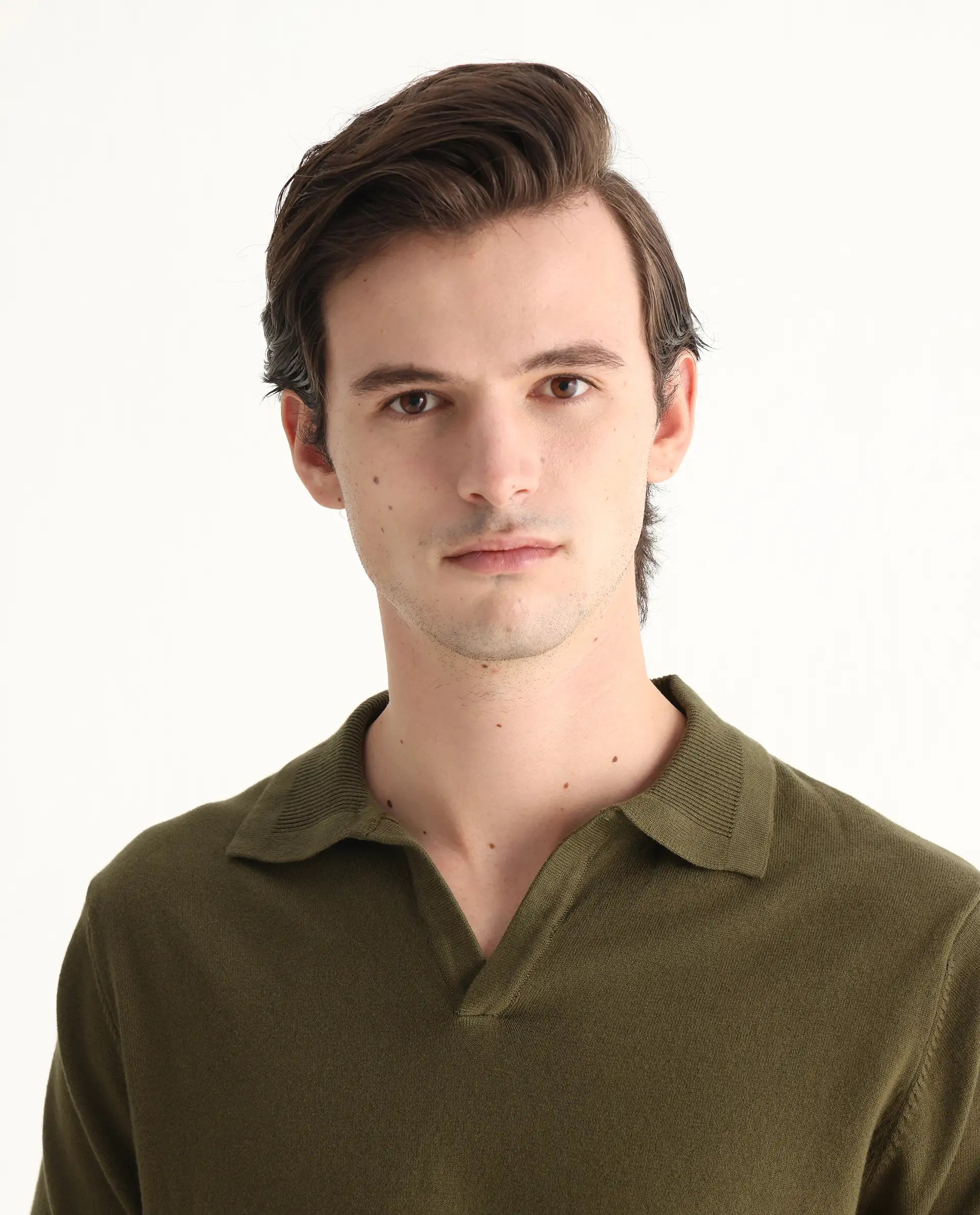 Rare Rabbit Men's Teny Olive Cotton Blend Plain Regular Fit Half Sleeve Polo - Image 7