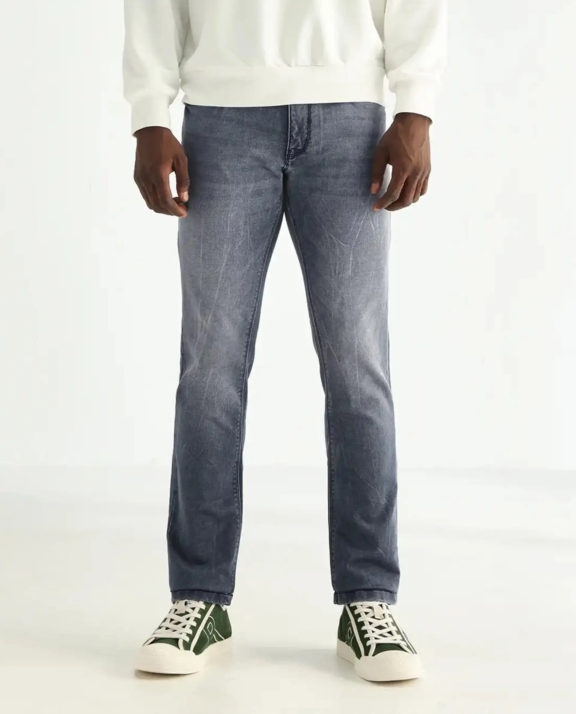 Rare Rabbit Men's Ter Navy Cotton Plain Hawk Slim Fit Jeans - Image 10