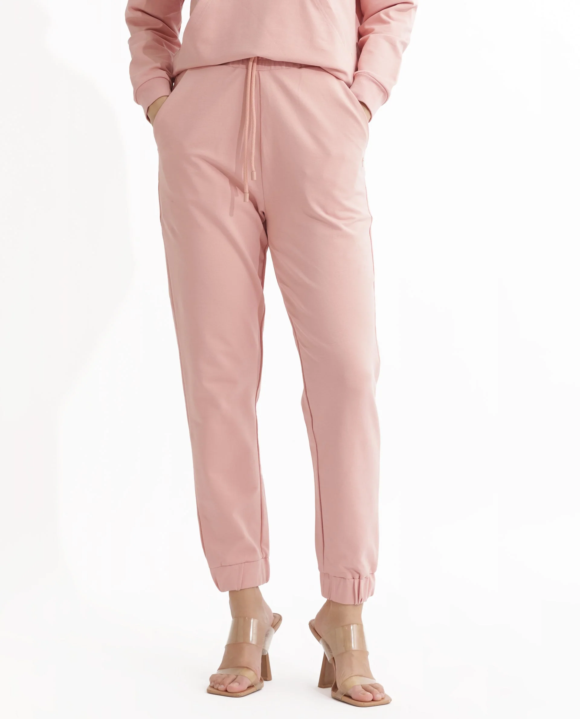 Rareism Women's Terac Light Orange Polyester Blend Plain Ankle Length Regular Fit Track Pant - Image 3