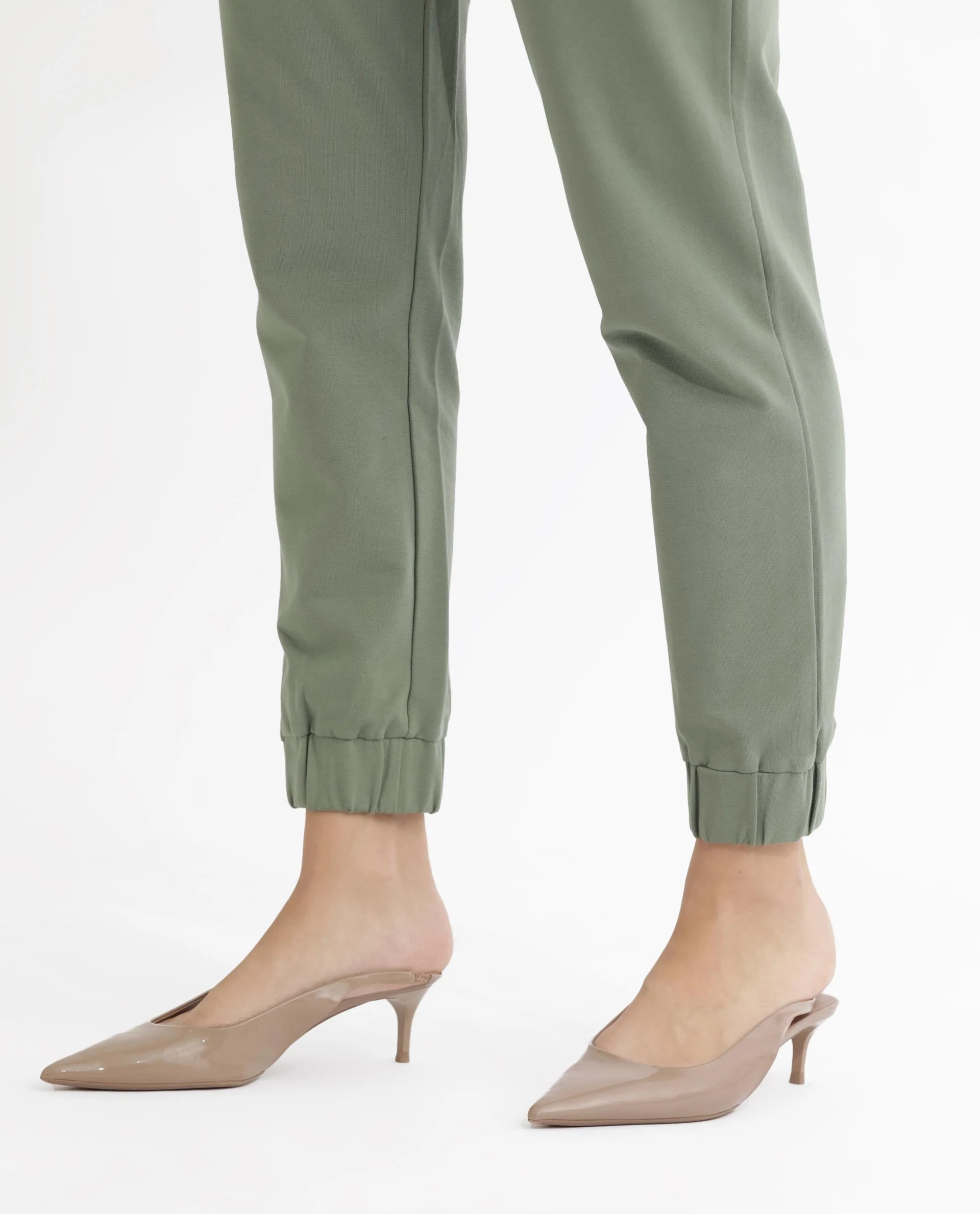 Rareism Women's Terac Dusky Green Polyester Blend Plain Ankle Length Regular Fit Track Pant - Image 9