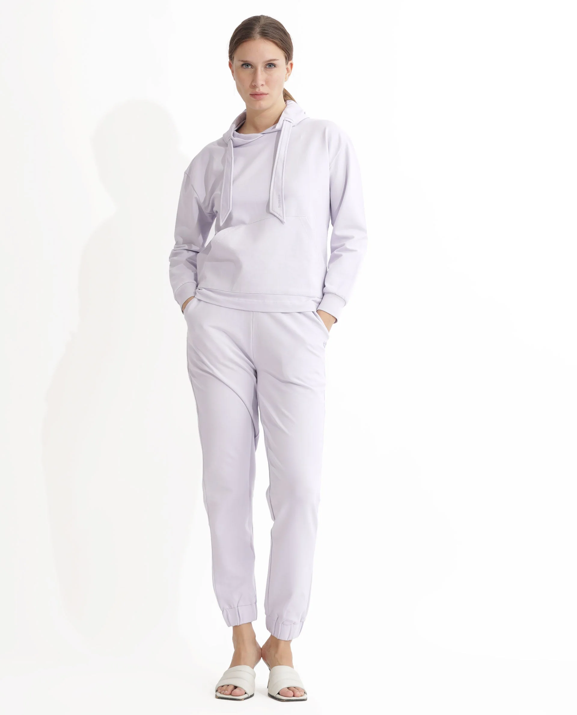 Rareism Women's Terac Pastel Purple Polyester Blend Plain Ankle Length Regular Fit Track Pant - Image 2