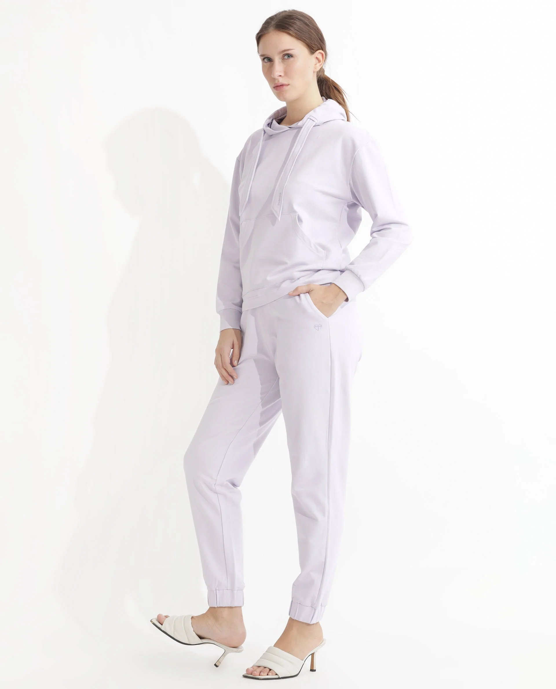 Rareism Women's Terac Pastel Purple Polyester Blend Plain Ankle Length Regular Fit Track Pant - Image 5