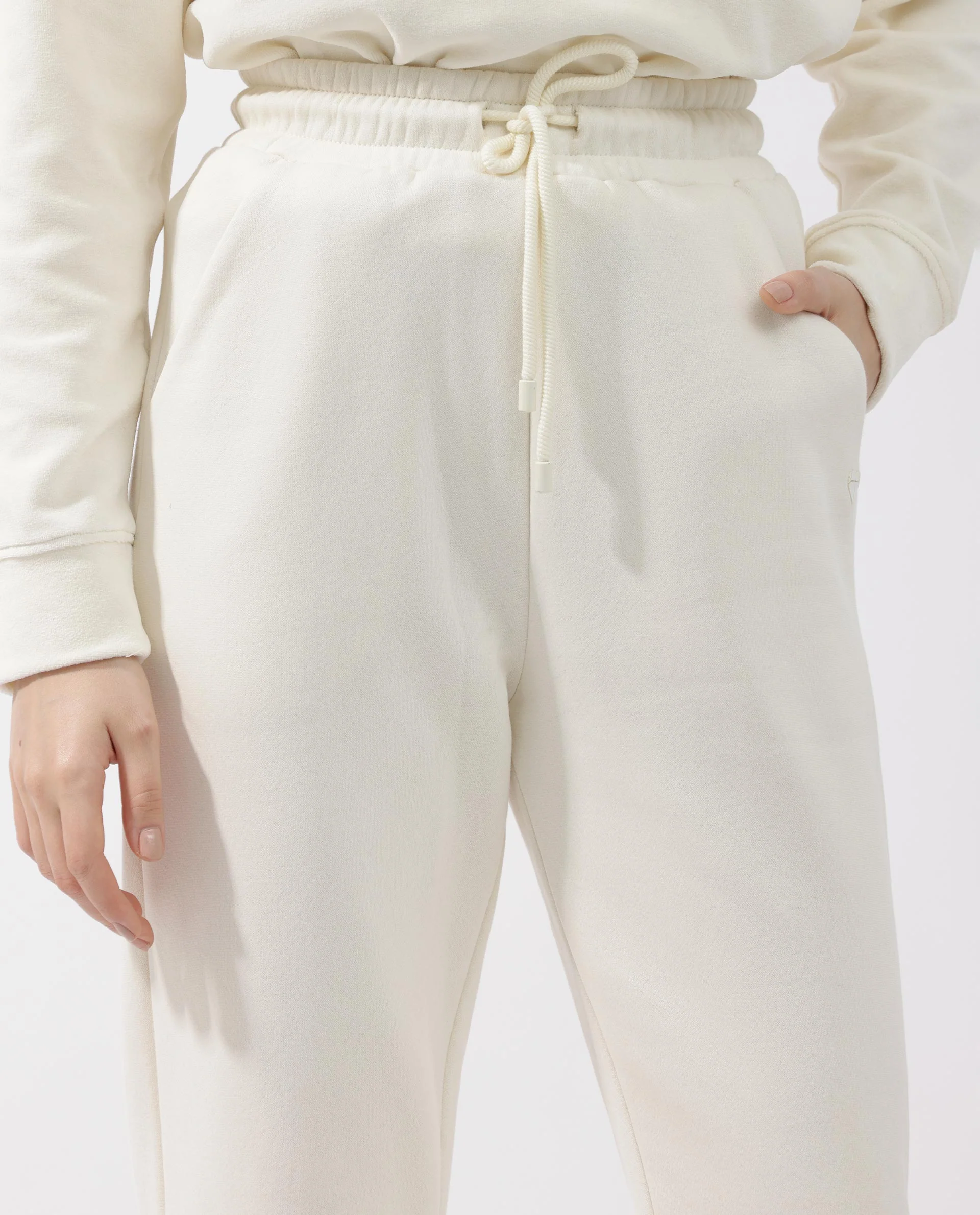 Rareism Women's Terac F Beige Polyester Blend Plain Ankle Length Regular Fit Track Pant - Image 3