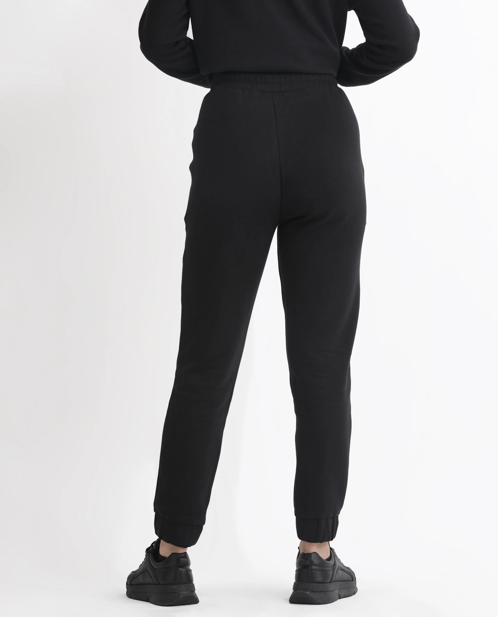 Rareism Women's Terac F Black Polyester Blend Plain Ankle Length Regular Fit Track Pant - Image 12