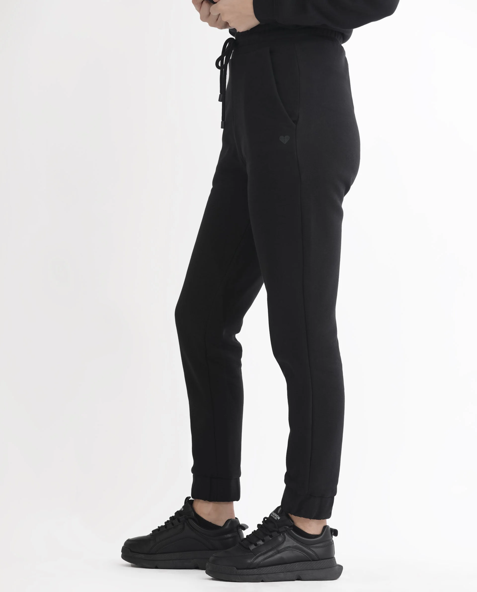 Rareism Women's Terac F Black Polyester Blend Plain Ankle Length Regular Fit Track Pant - Image 5