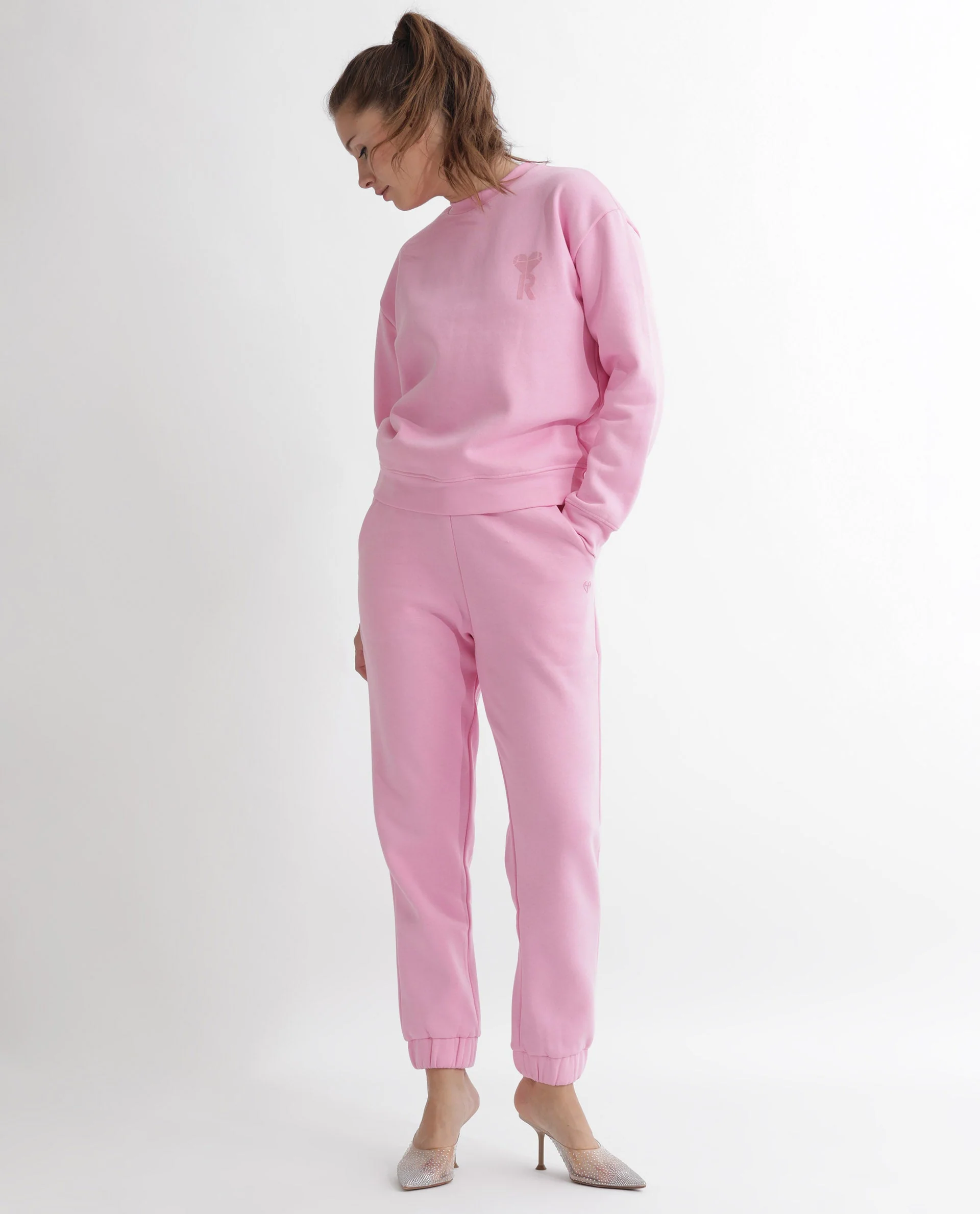 Rareism Women's Terac F Light Pink Polyester Blend Plain Ankle Length Regular Fit Track Pant - Image 7