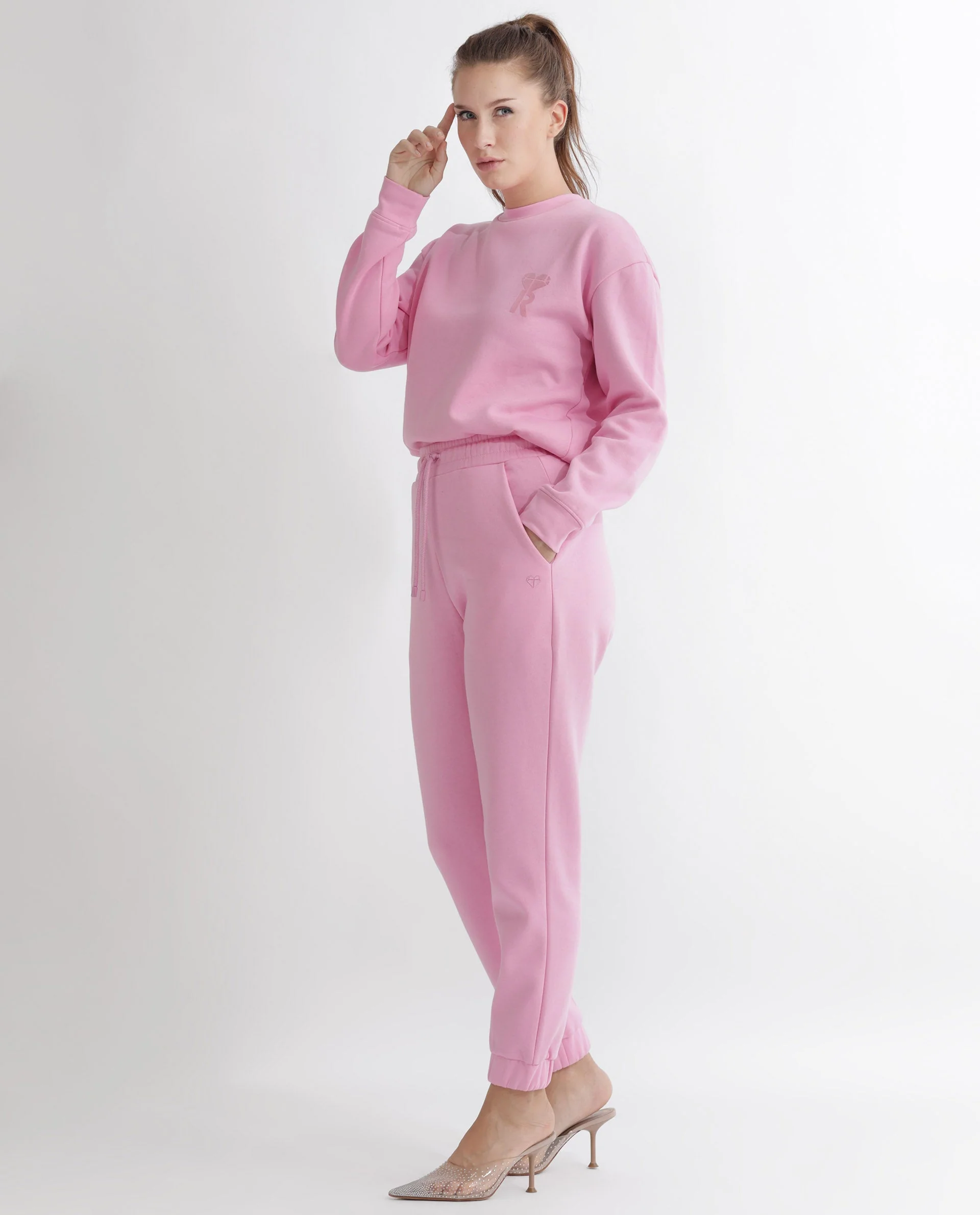 Rareism Women's Terac F Light Pink Polyester Blend Plain Ankle Length Regular Fit Track Pant - Image 9