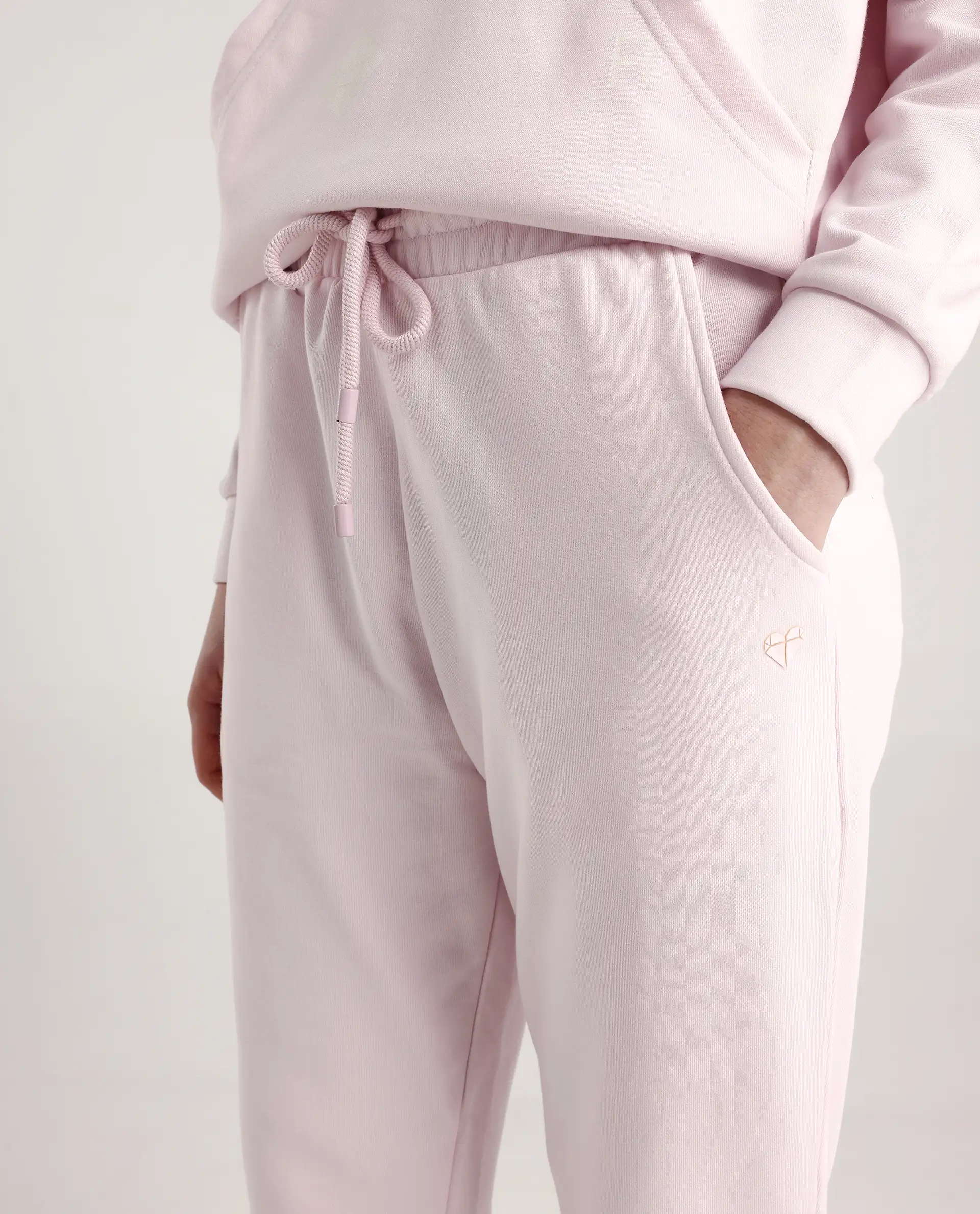 Rareism Women's Terac T Light Pink Polyester Blend Plain Ankle Length Regular Fit Track Pant - Image 4