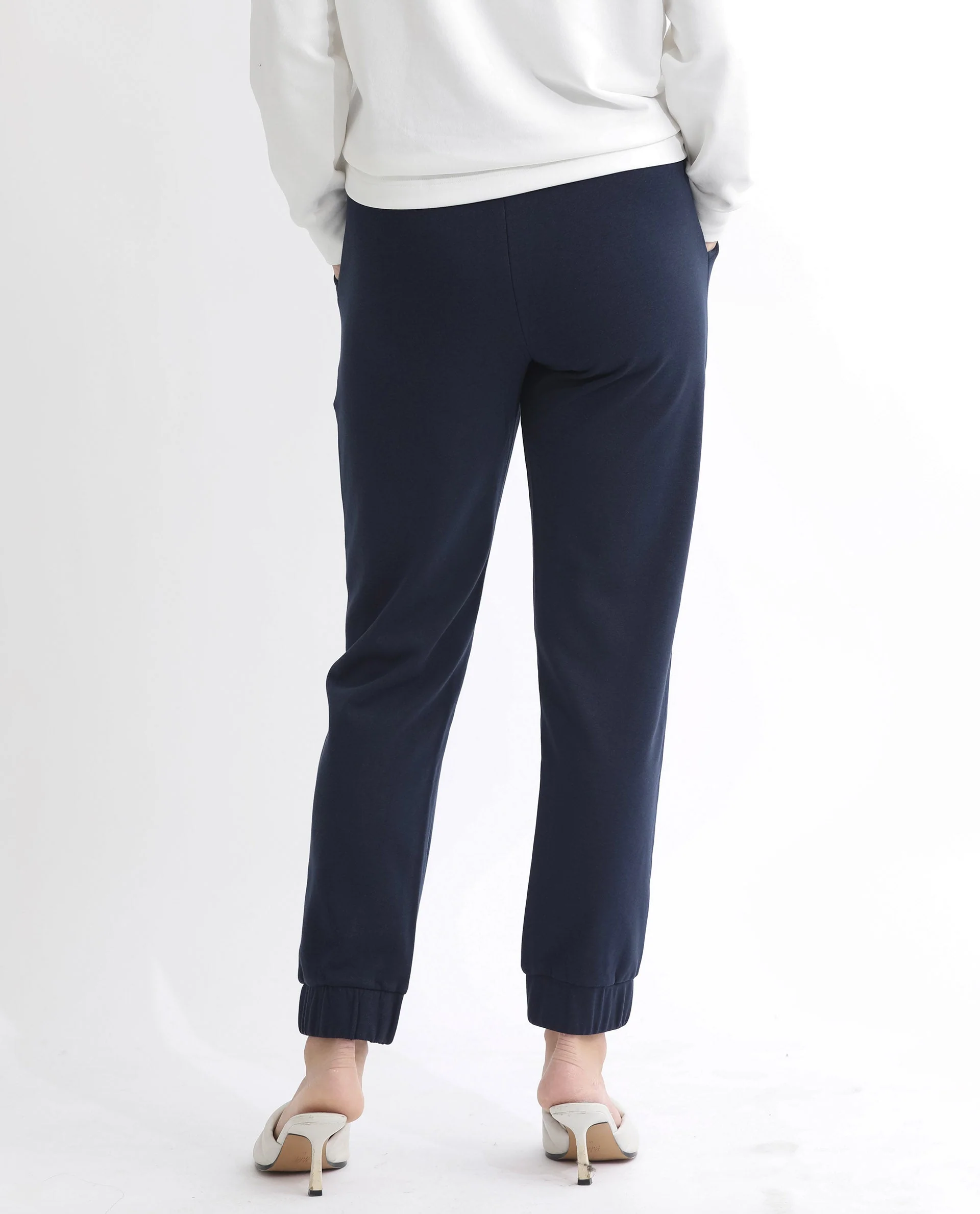 Rareism Women's Terac T Navy Polyester Blend Plain Ankle Length Regular Fit Track Pant - Image 11