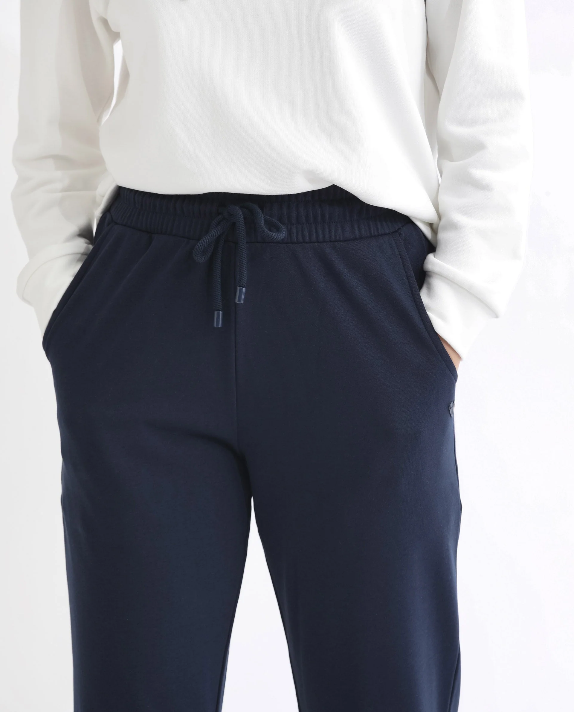 Rareism Women's Terac T Navy Polyester Blend Plain Ankle Length Regular Fit Track Pant - Image 6