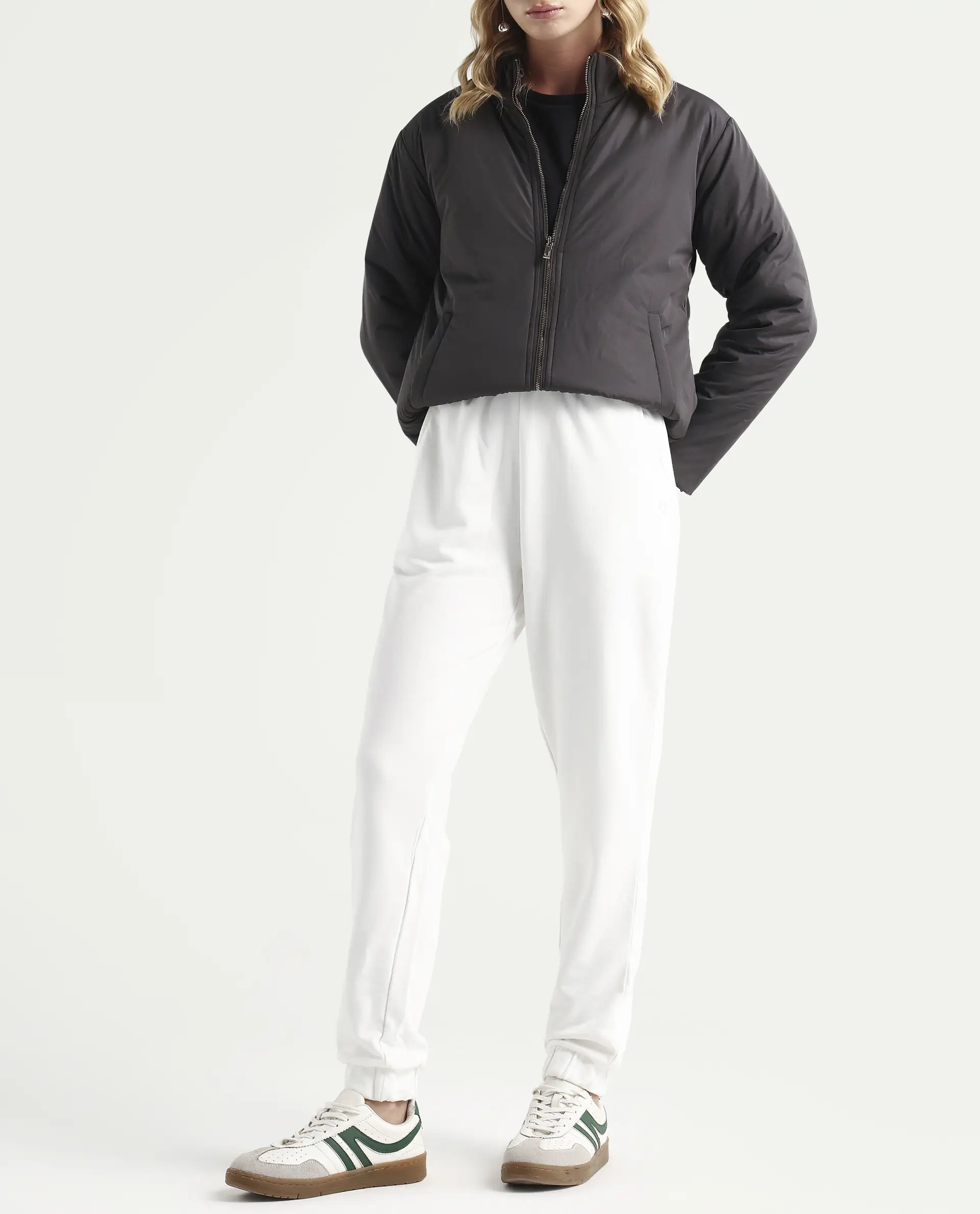 Rareism Women's Terac T Off White Polyester Blend Plain Ankle Length Regular Fit Track Pant - Image 2