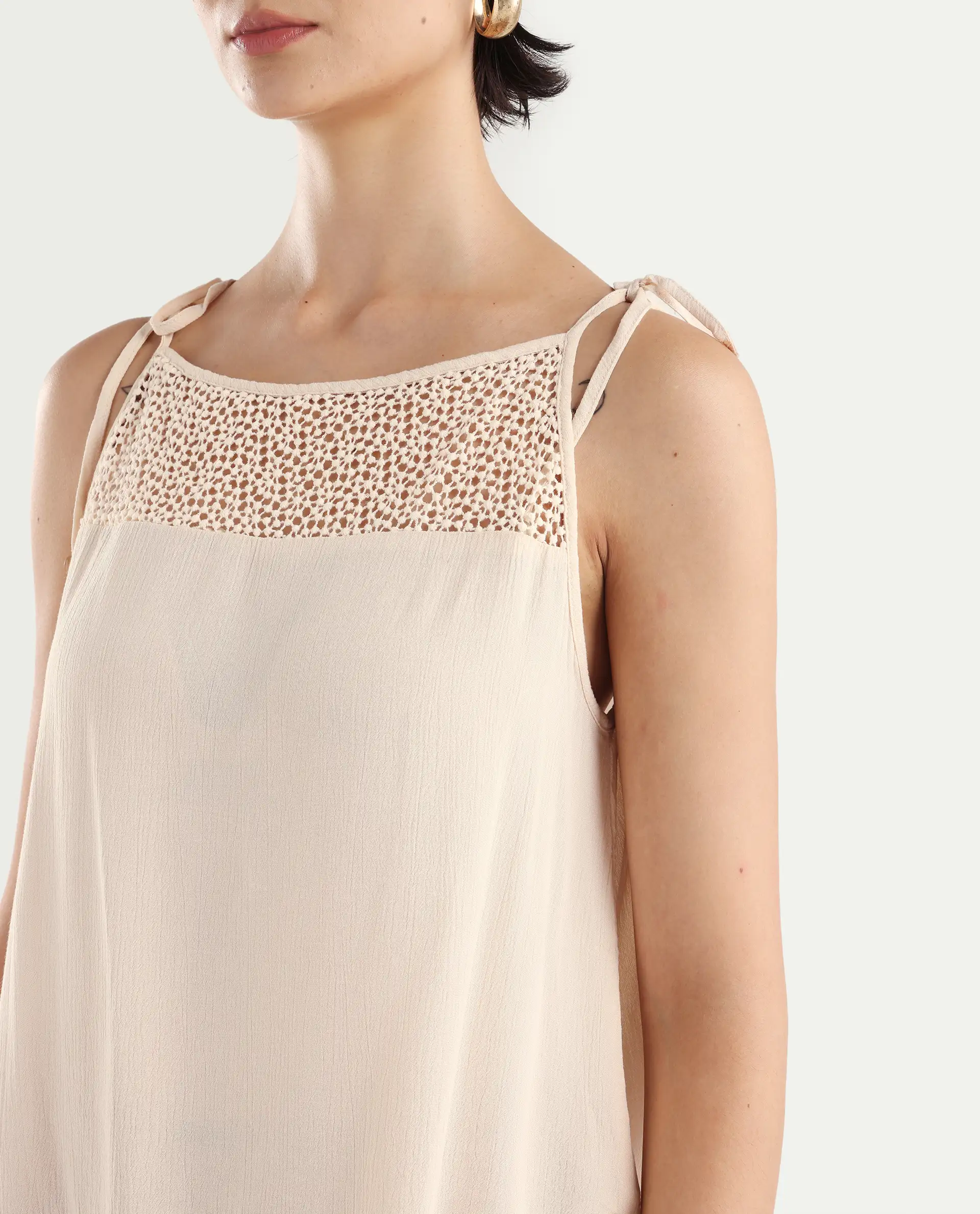 Rareism Women's Terni Off White Rayon Shoulder Strap Floral Print Extended Sleeves Regular Fit Top - Image 4