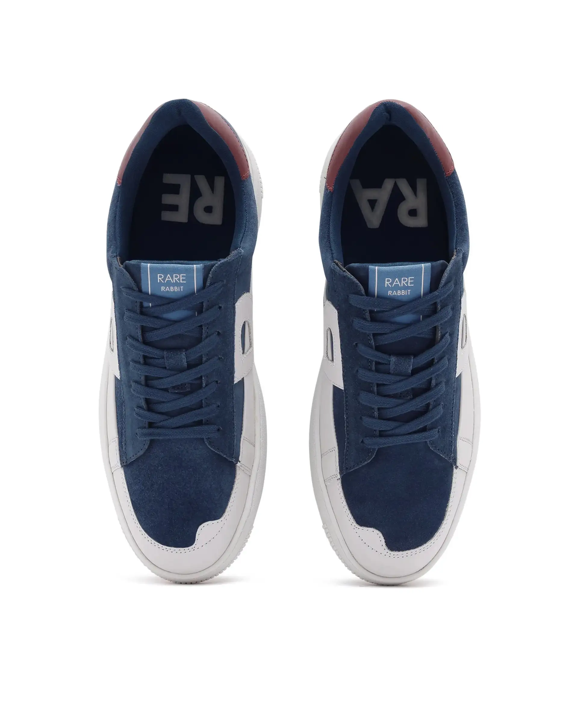 Rare Rabbit Men Terra Blue Genuine Leather And Suede Upper Low-Top Multi Color Lace-Up Shoes - Image 7