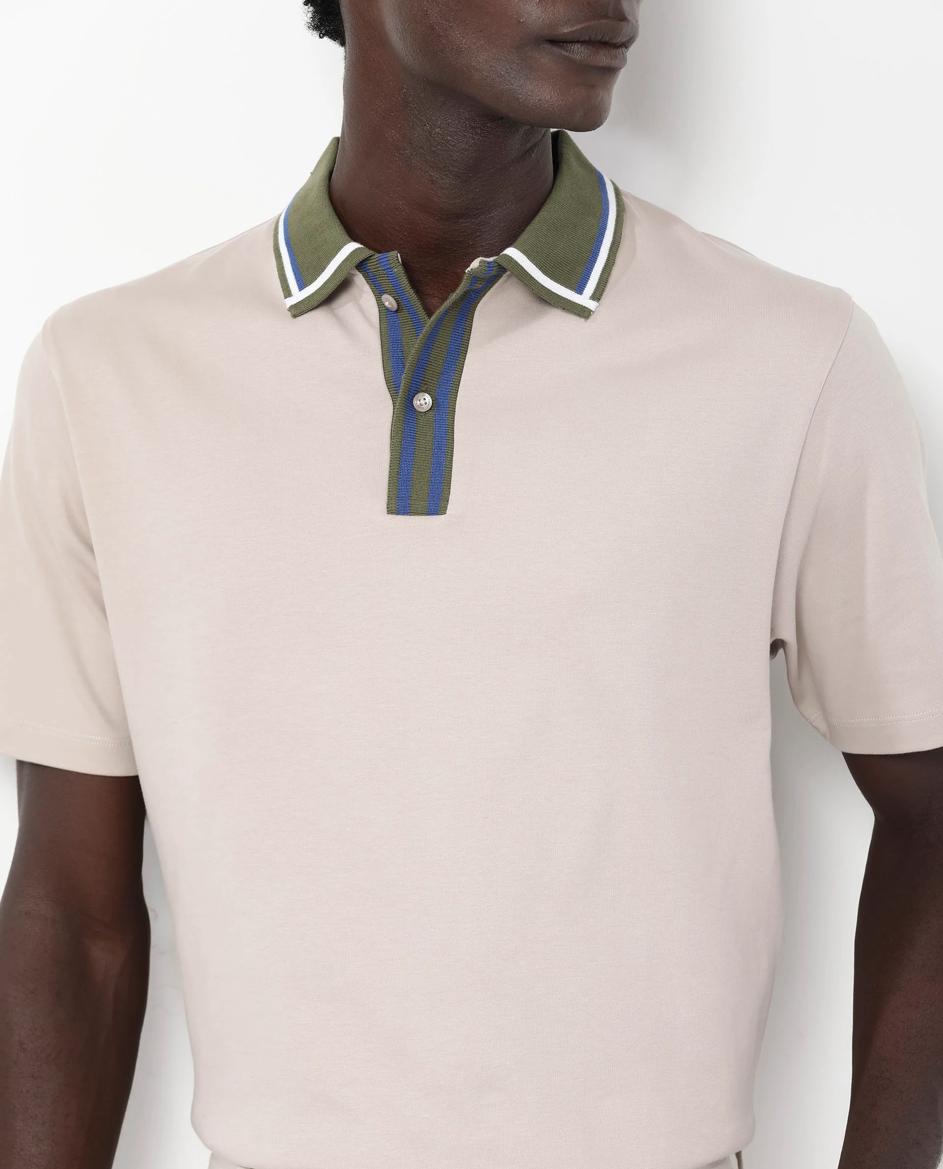 Rare Rabbit Men's Territ Beige Cotton Plain Regular Fit Half Sleeve Polo - Image 3