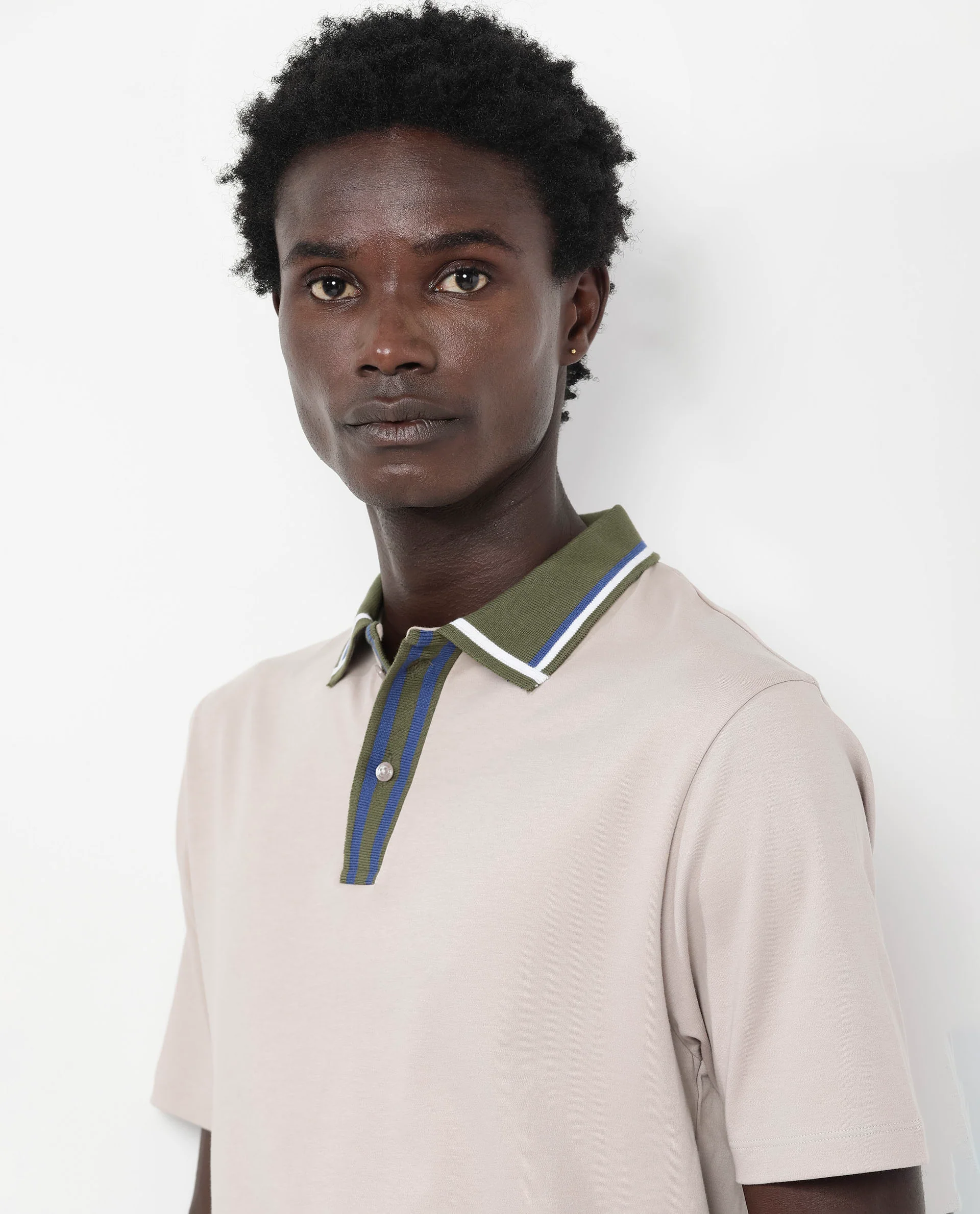Rare Rabbit Men's Territ Beige Cotton Plain Regular Fit Half Sleeve Polo - Image 7