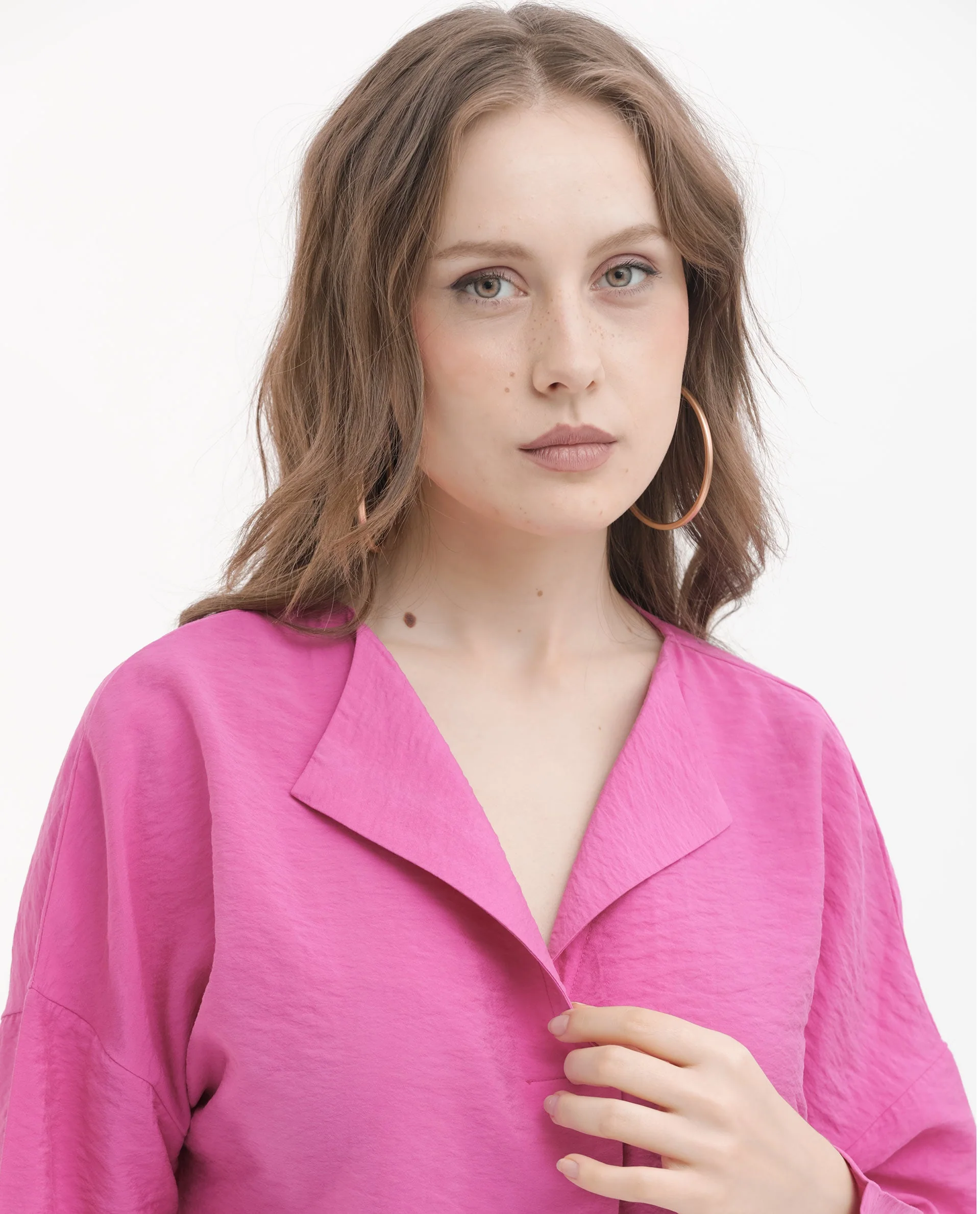 Rareism Women's Rayon Blend Lapel Neck Plain Relaxed Fit Top - Image 3
