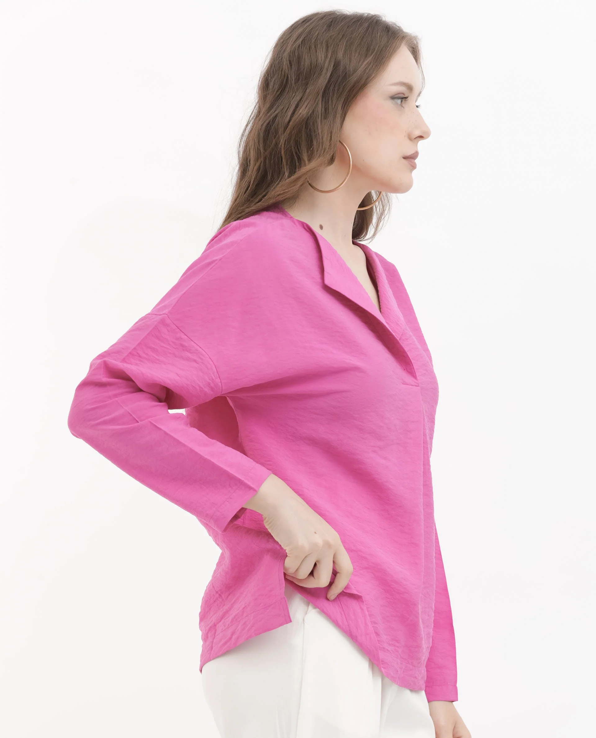 Rareism Women's Rayon Blend Lapel Neck Plain Relaxed Fit Top - Image 4