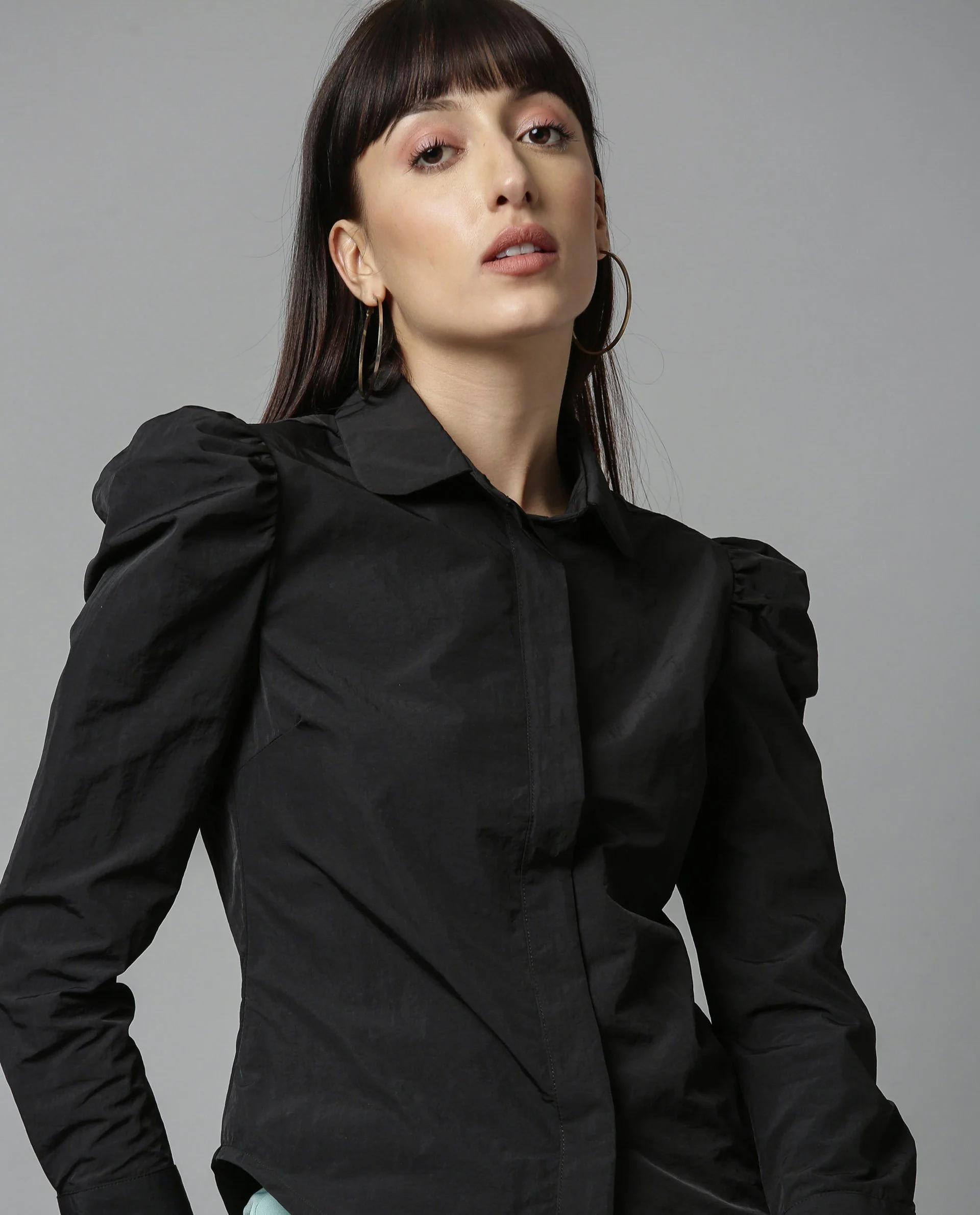 Rareism Women Tesla Black Top Full Sleeves Solid - Image 3