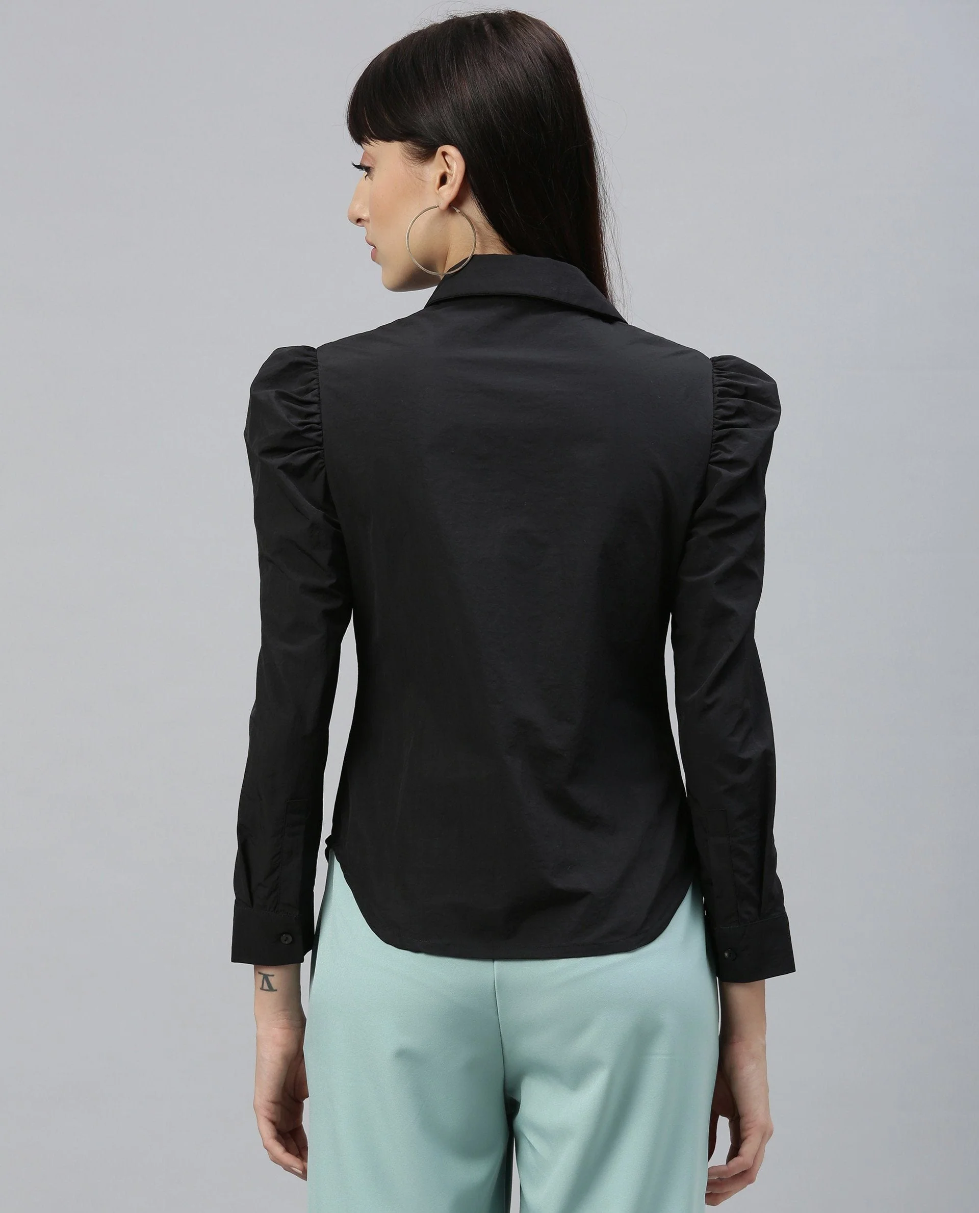 Rareism Women Tesla Black Top Full Sleeves Solid - Image 5