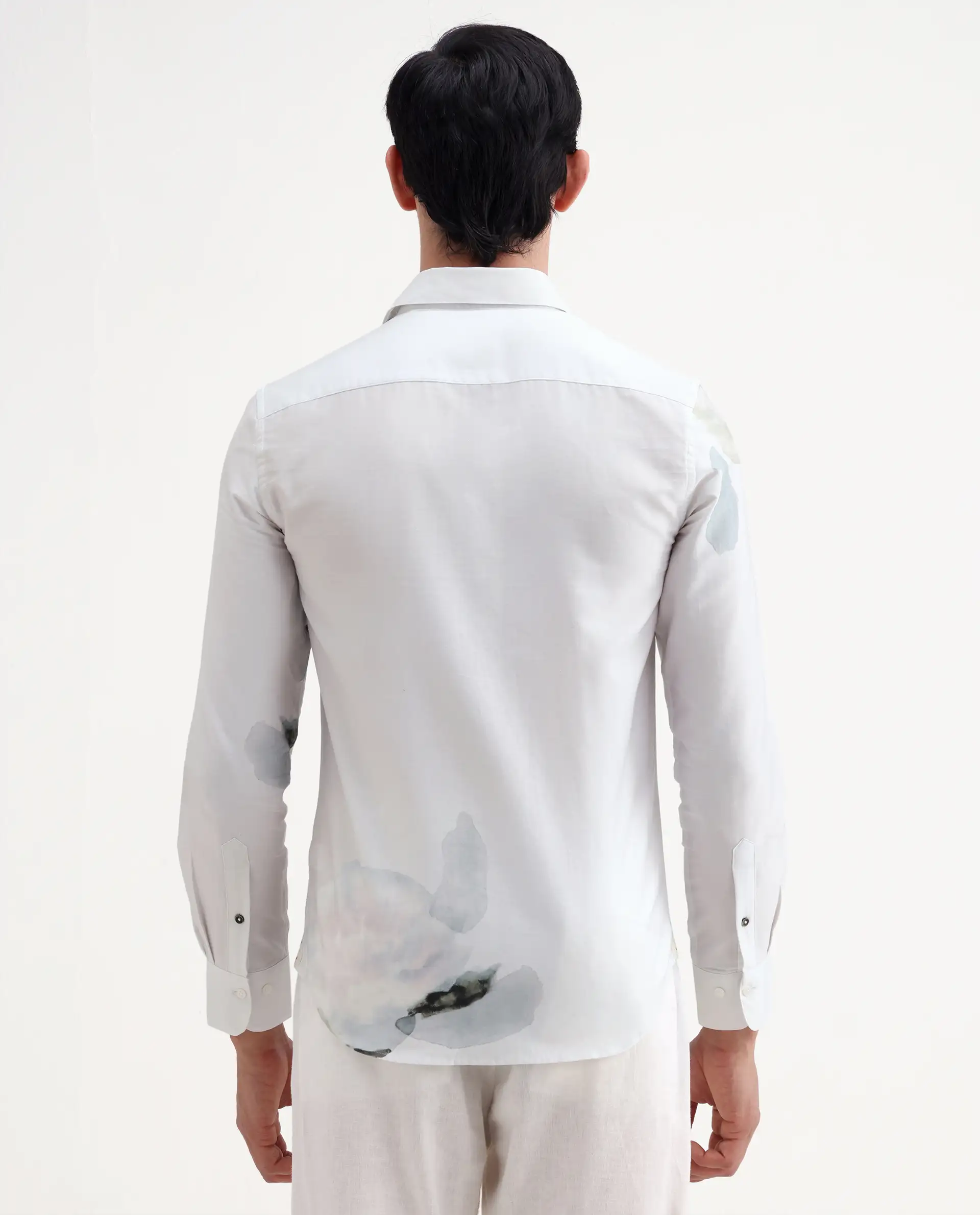 Rare Rabbit Men's Tess Off White Cotton Fabric Full Sleeve Spread Collar Regular Fit Floral Print Shirt - Image 7