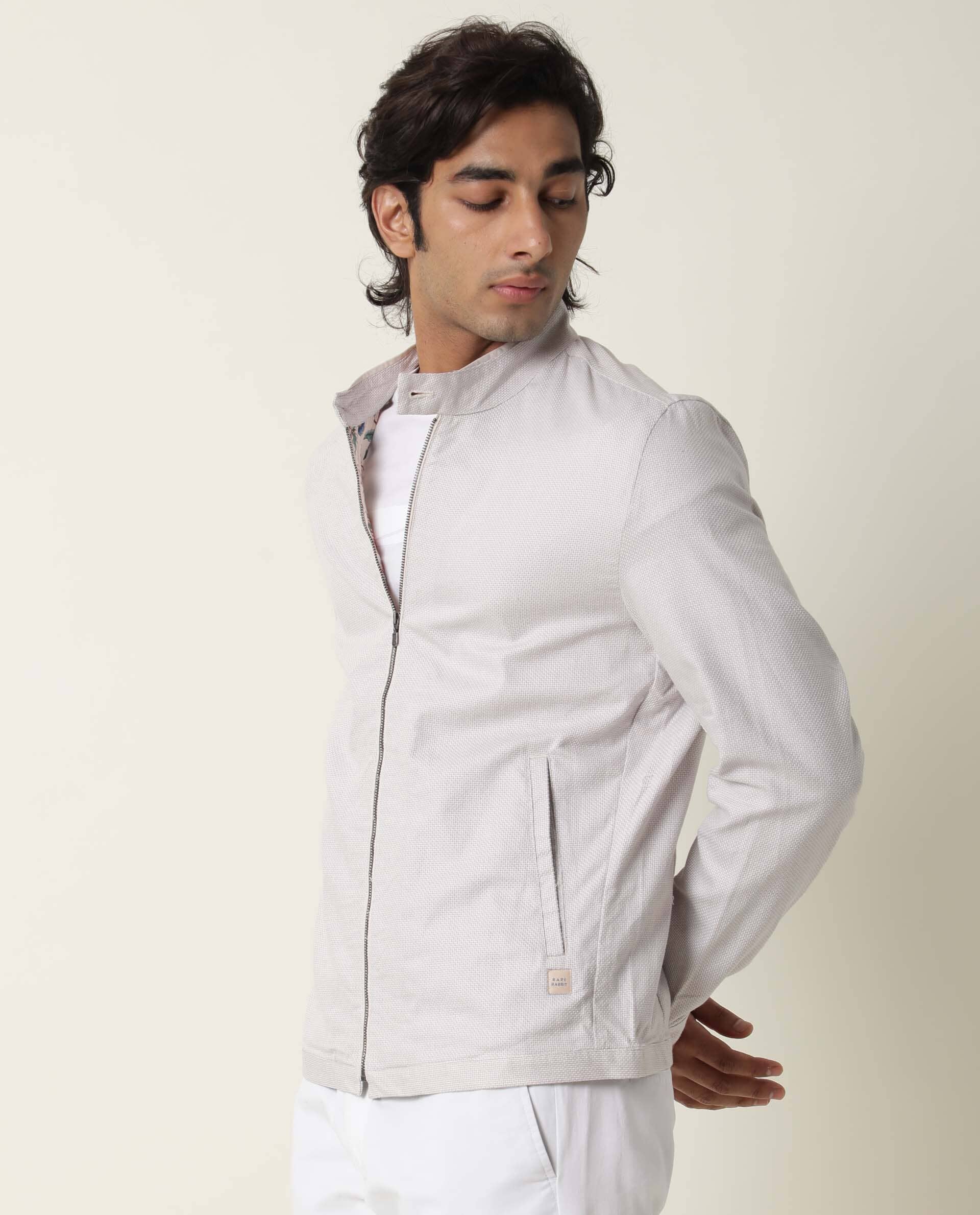 Rare Rabbit Men's Tex Yellow Cotton Plain Regular Fit Full Sleeve Mandarin Collar Jacket - Image 4