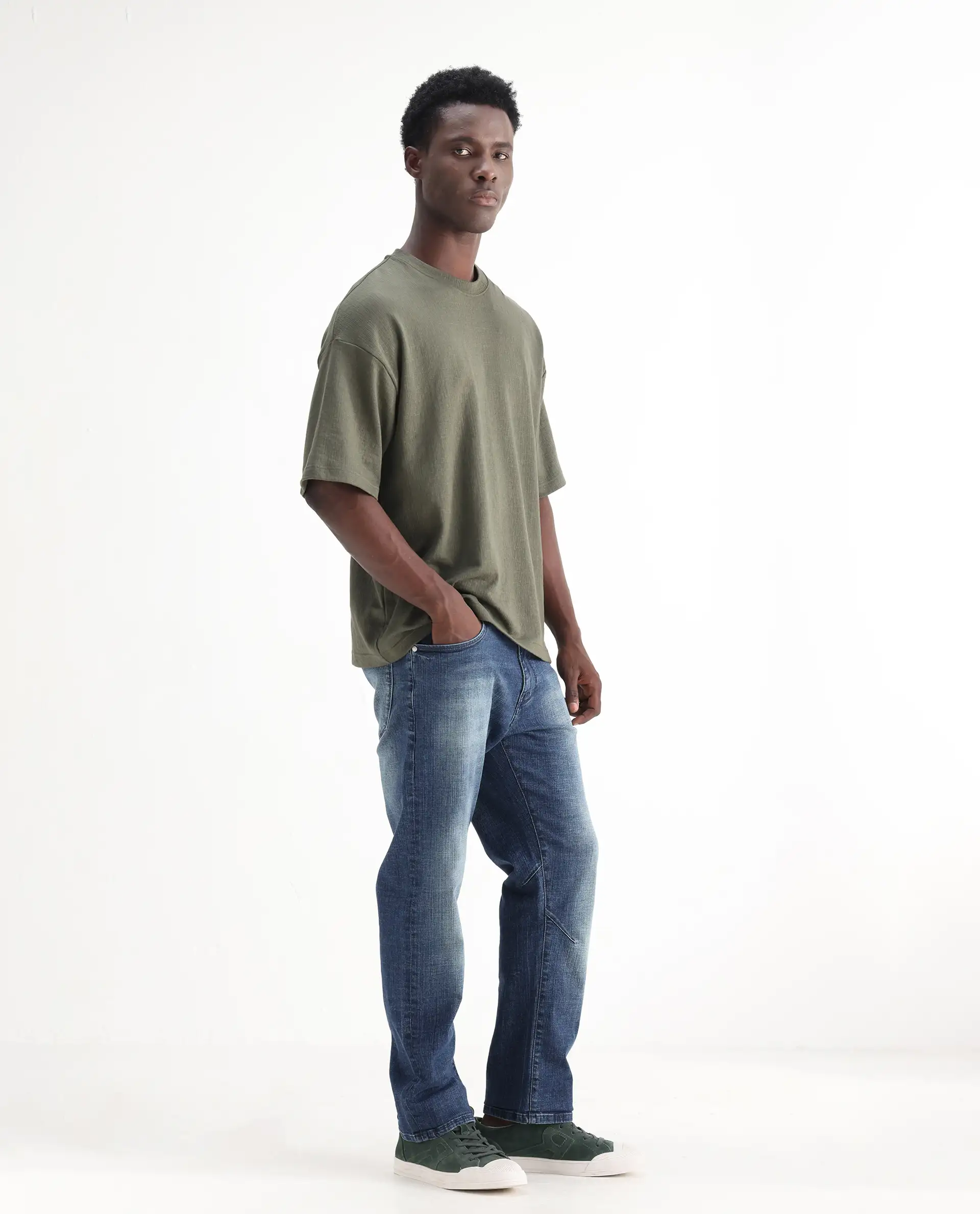 Rare Rabbit Men's Theo Light Blue Cotton Blend Plain Morris Regular Fit Jeans - Image 3