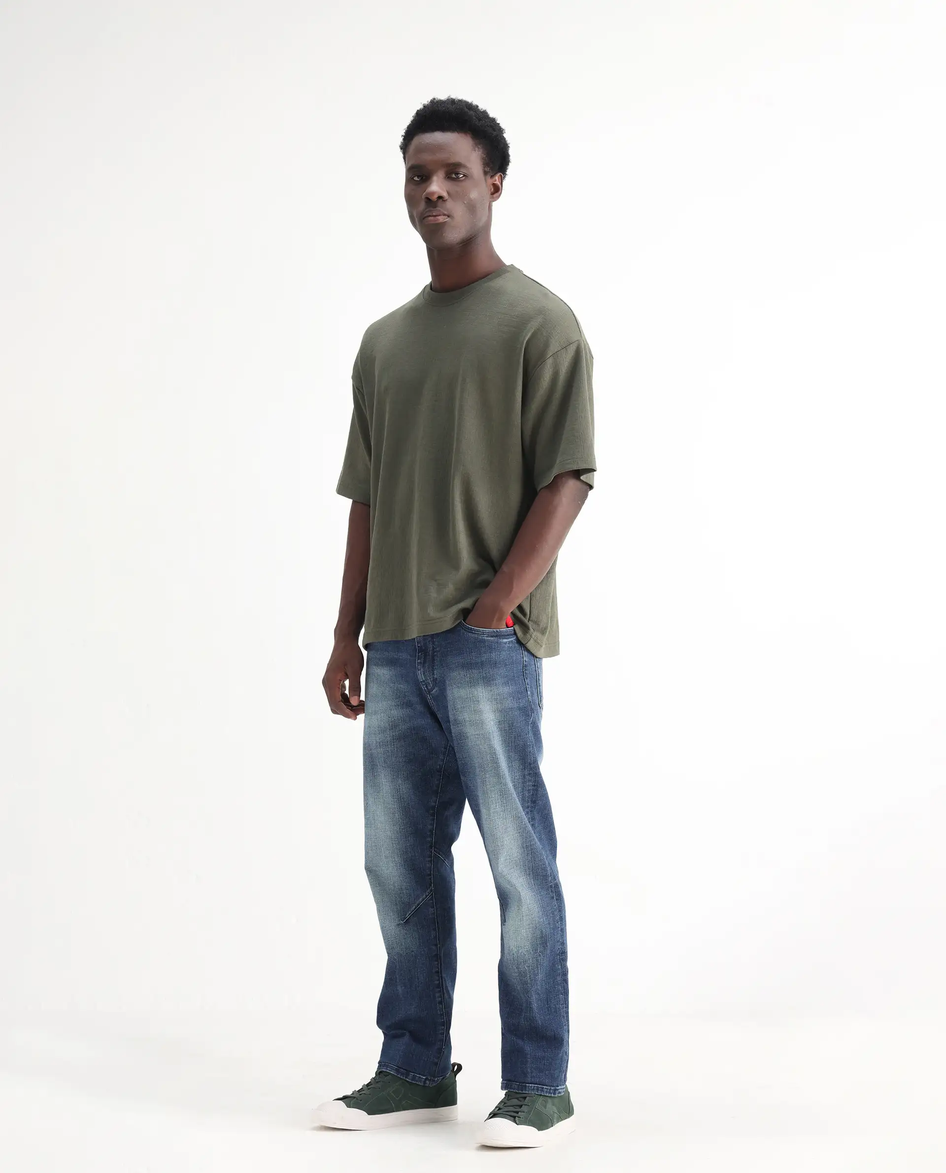 Rare Rabbit Men's Theo Light Blue Cotton Blend Plain Morris Regular Fit Jeans - Image 4