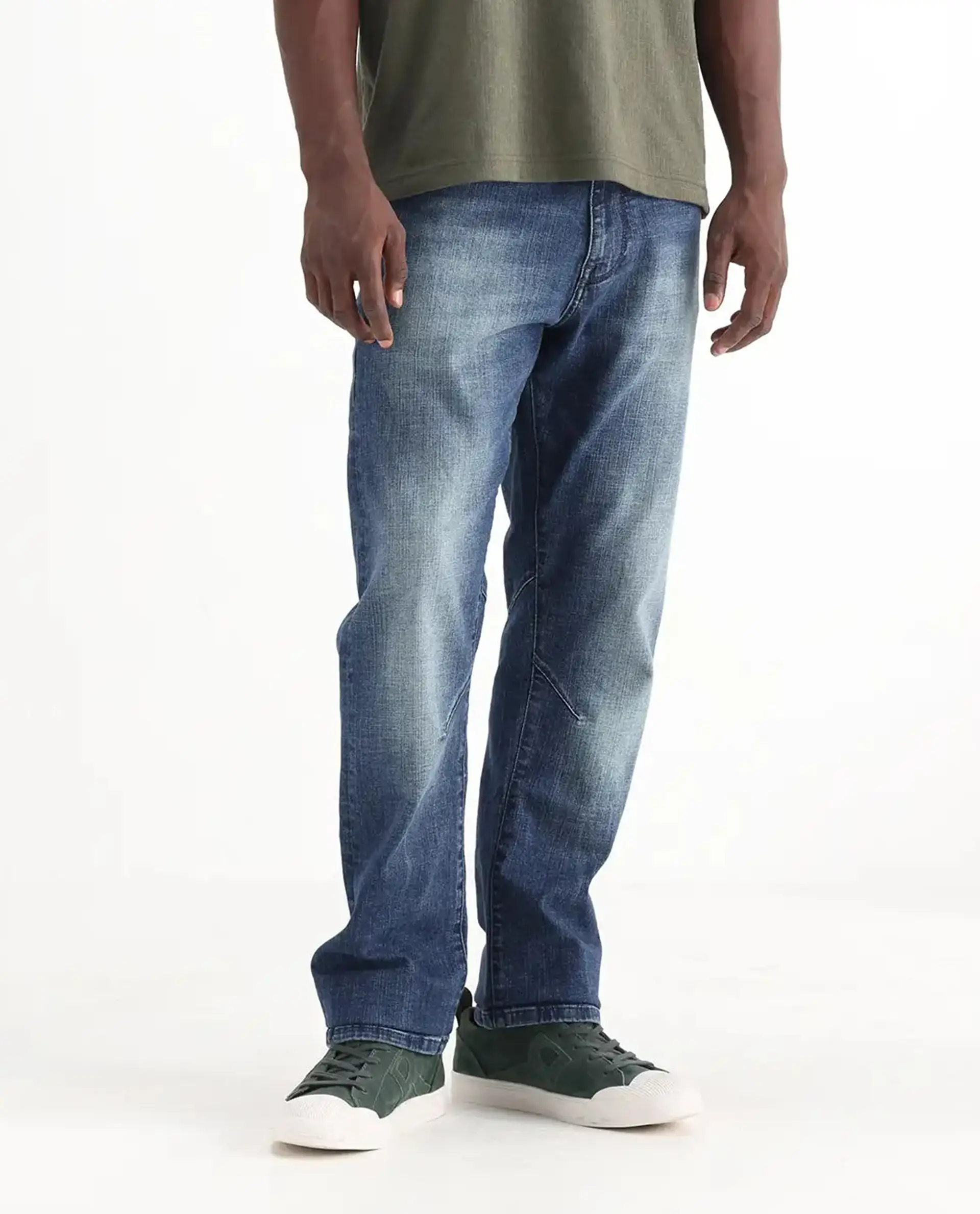 Rare Rabbit Men's Theo Light Blue Cotton Blend Plain Morris Regular Fit Jeans - Image 7