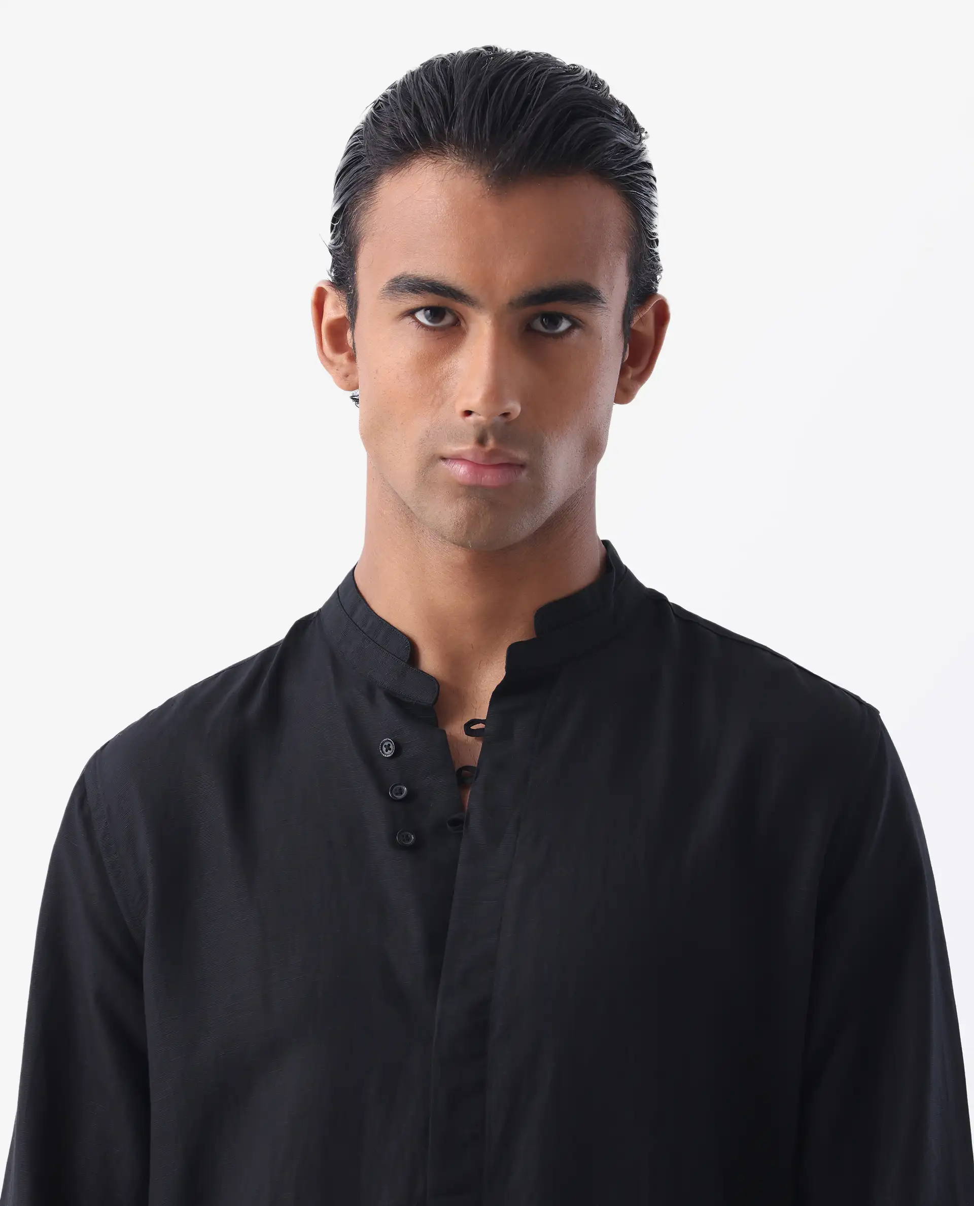 Rare Rabbit Men's Throne Black 100% Linen Regular Fit Full Sleeve Spread Collar Shirt - Image 6