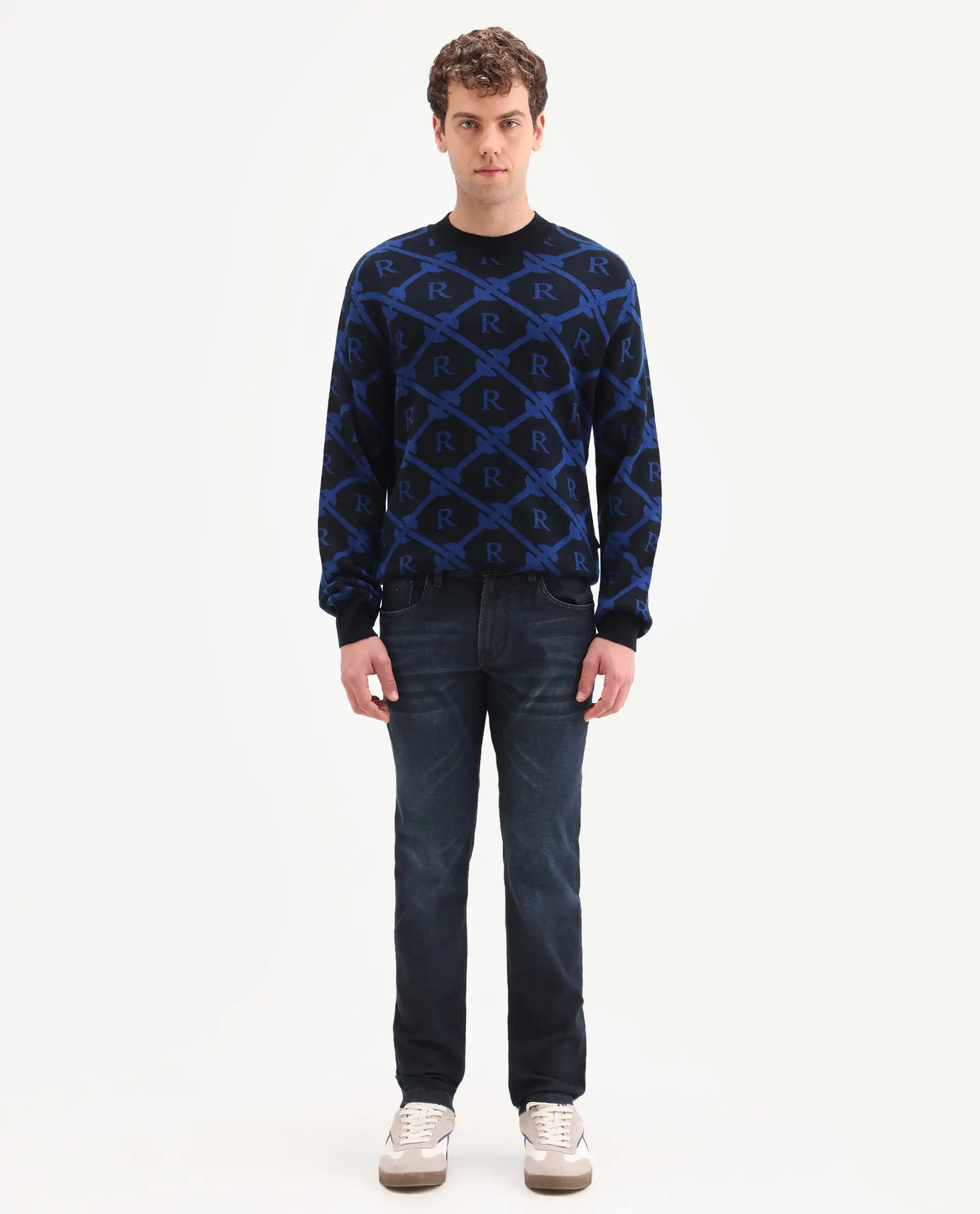 Rare Rabbit Men's Timon Dark Navy Cotton Blend Fabric Shank And Zipper Hawk Slim Plain Jeans - Image 7