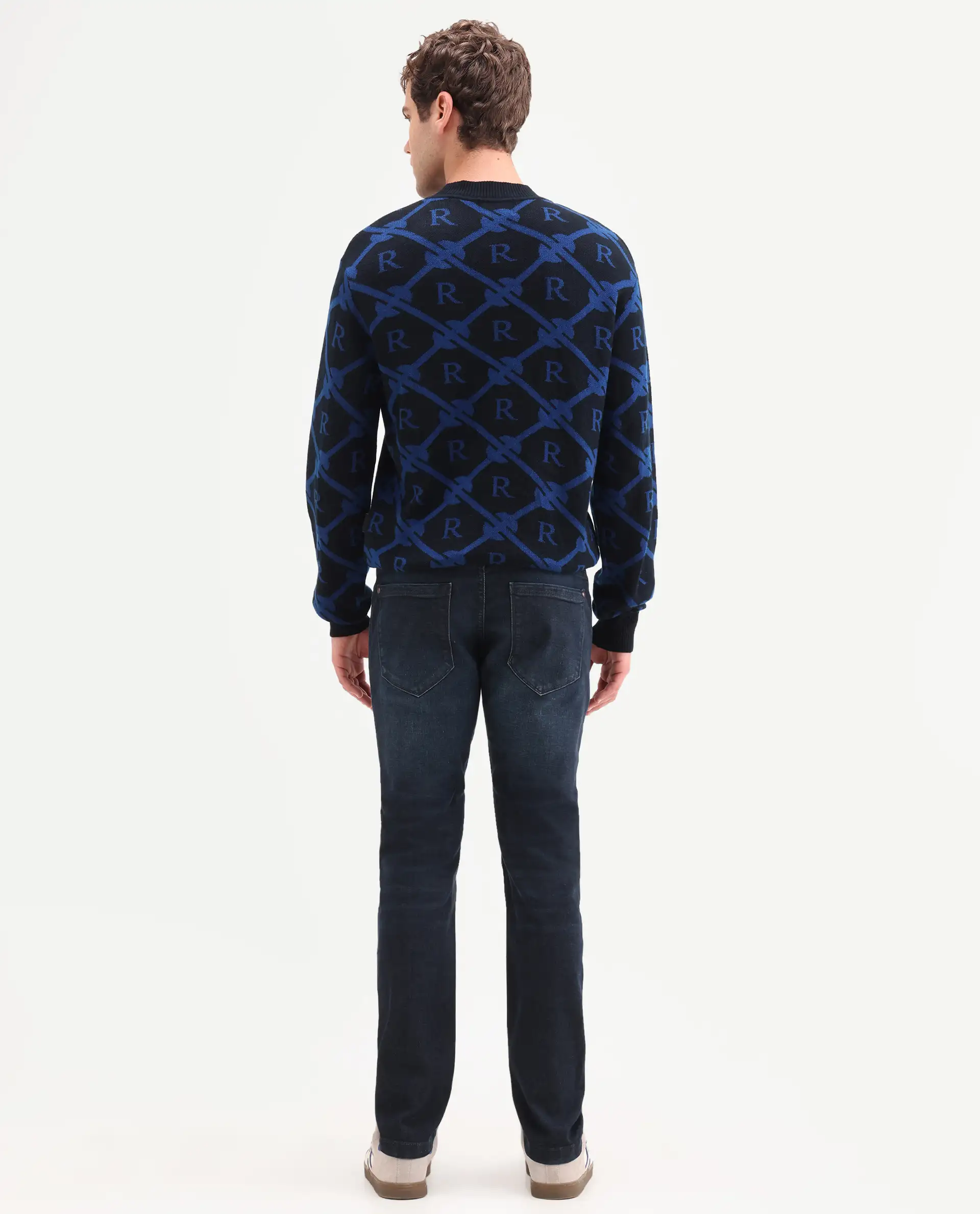 Rare Rabbit Men's Timon Dark Navy Cotton Blend Fabric Shank And Zipper Hawk Slim Plain Jeans - Image 8
