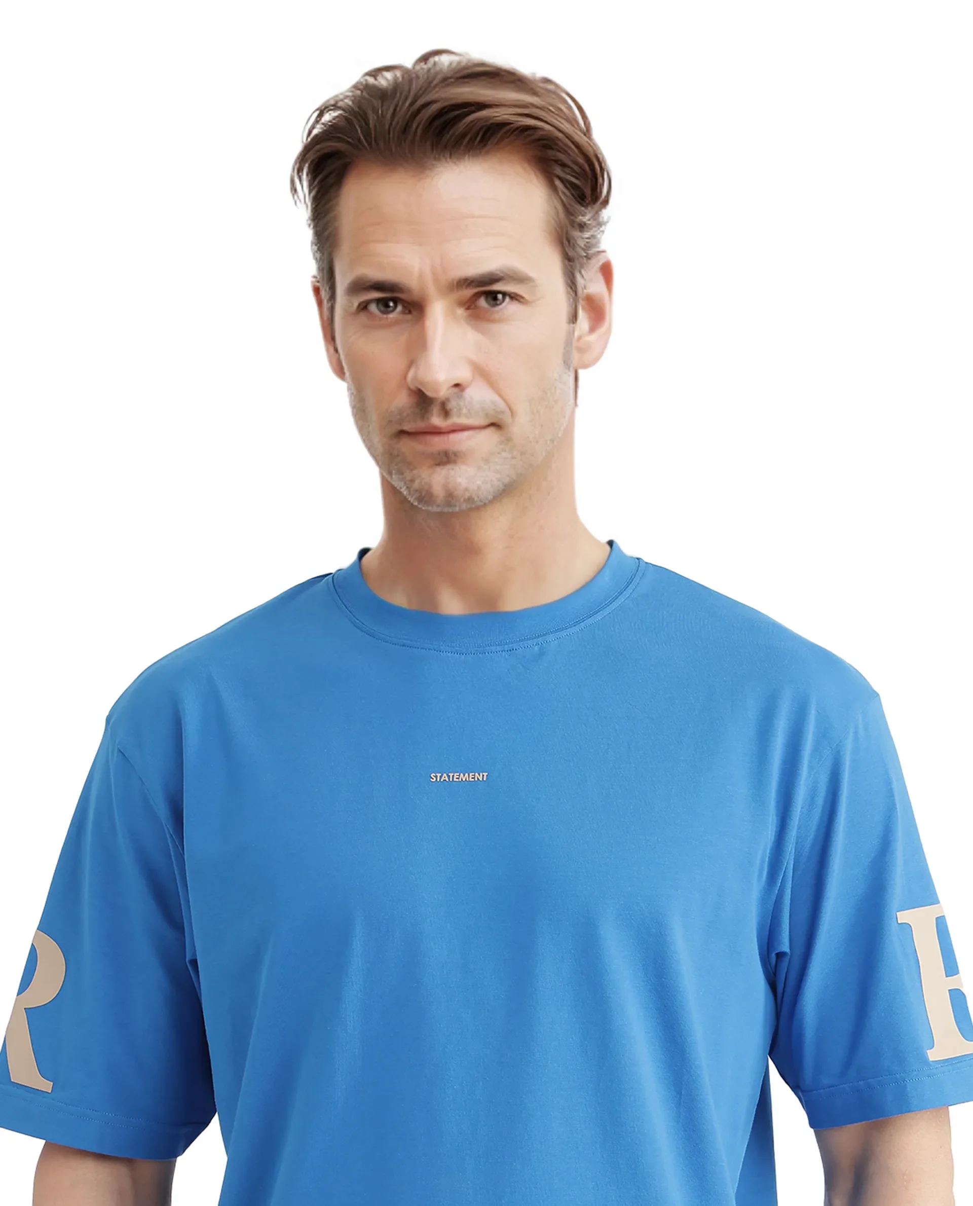 Rare Rabbit Men's Tin Dark Blue Cotton Graphic Print Regular Fit Half Sleeve Crew Neck T-Shirt - Image 8
