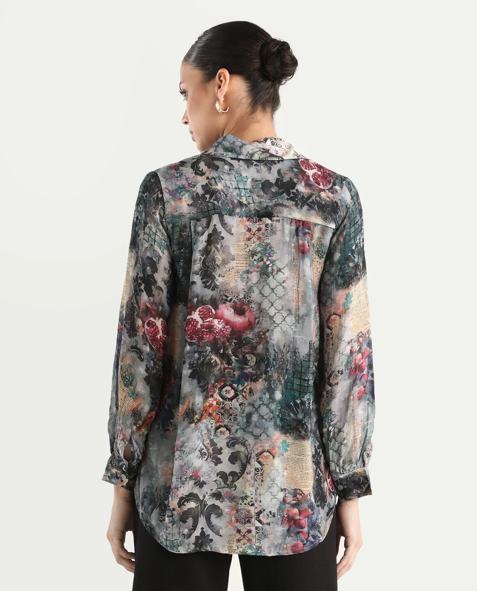 Rareism Women's Tinga Multi Viscose Blend Drop Collar Graphic Print Regular Fit Shirt - Image 7