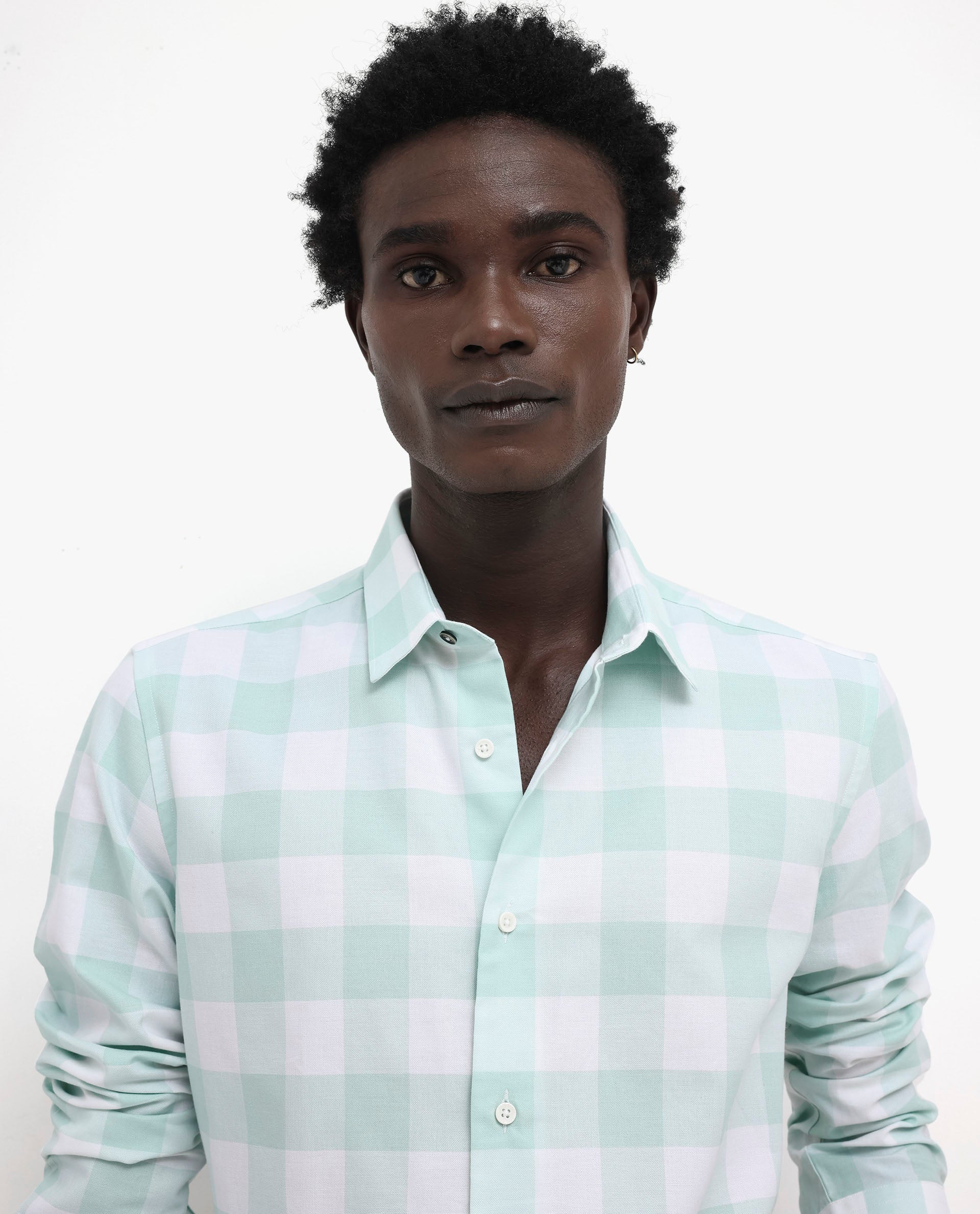 Rare Rabbit Men's Tinker Dark Turq Cotton Checked Print Regular Fit Full Sleeve Collared Shirt - Image 5