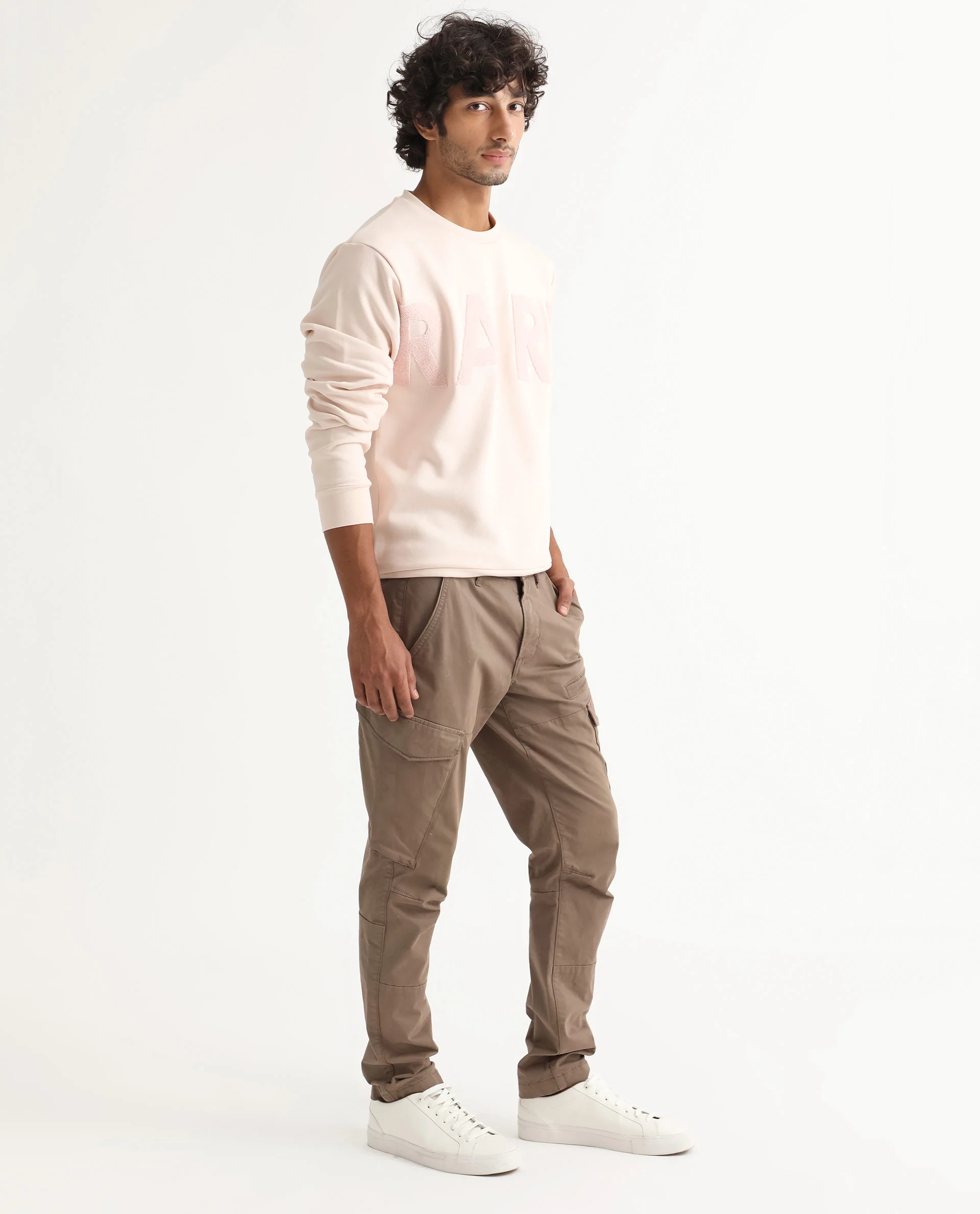 Rare Rabbit Men's Tisot Pink Embroidered Regular Fit Full Sleeve Crew Neck Sweatshirt - Image 6