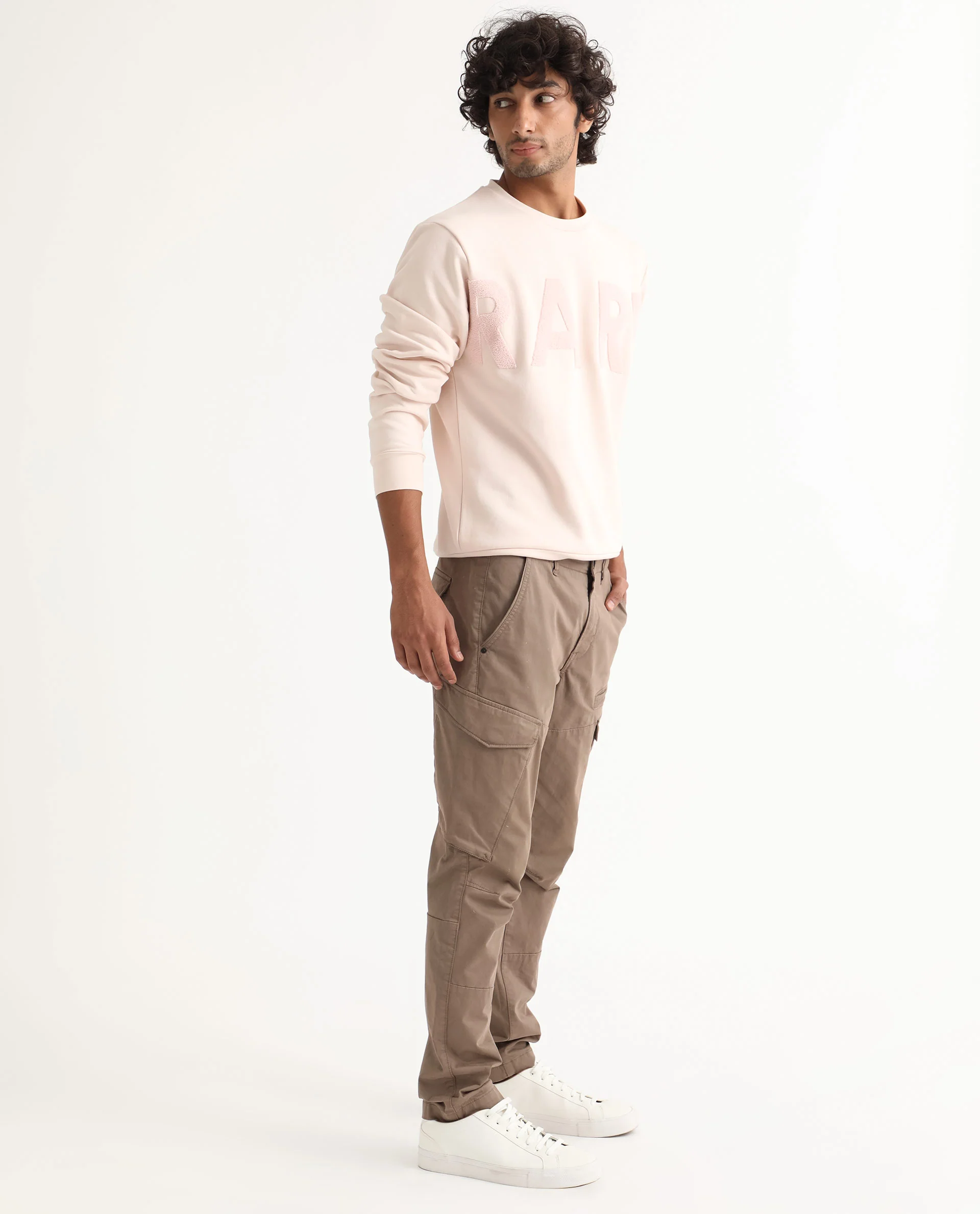 Rare Rabbit Men's Tisot Pink Embroidered Regular Fit Full Sleeve Crew Neck Sweatshirt - Image 8